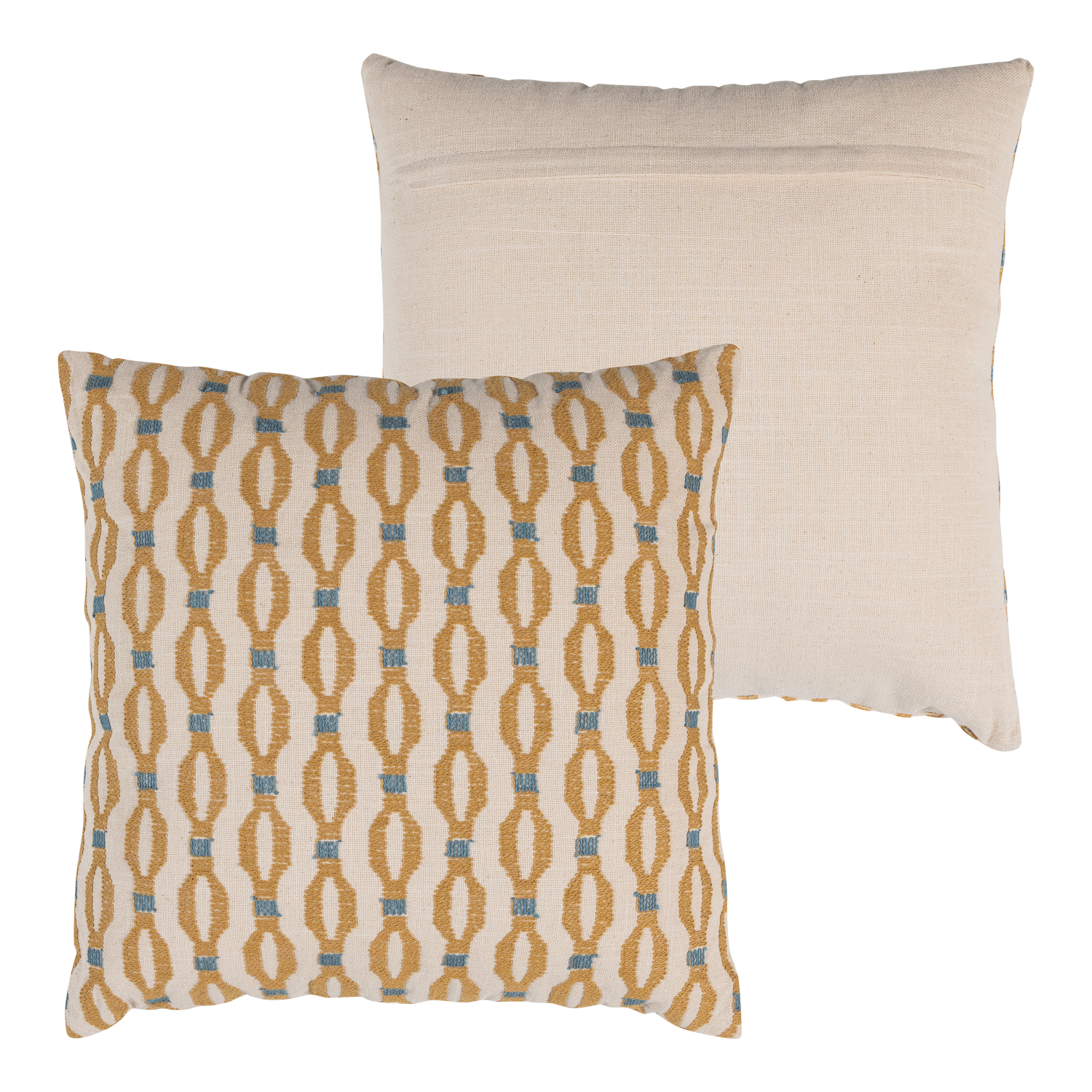 Lira kussens blauw/oranje - set van 4
