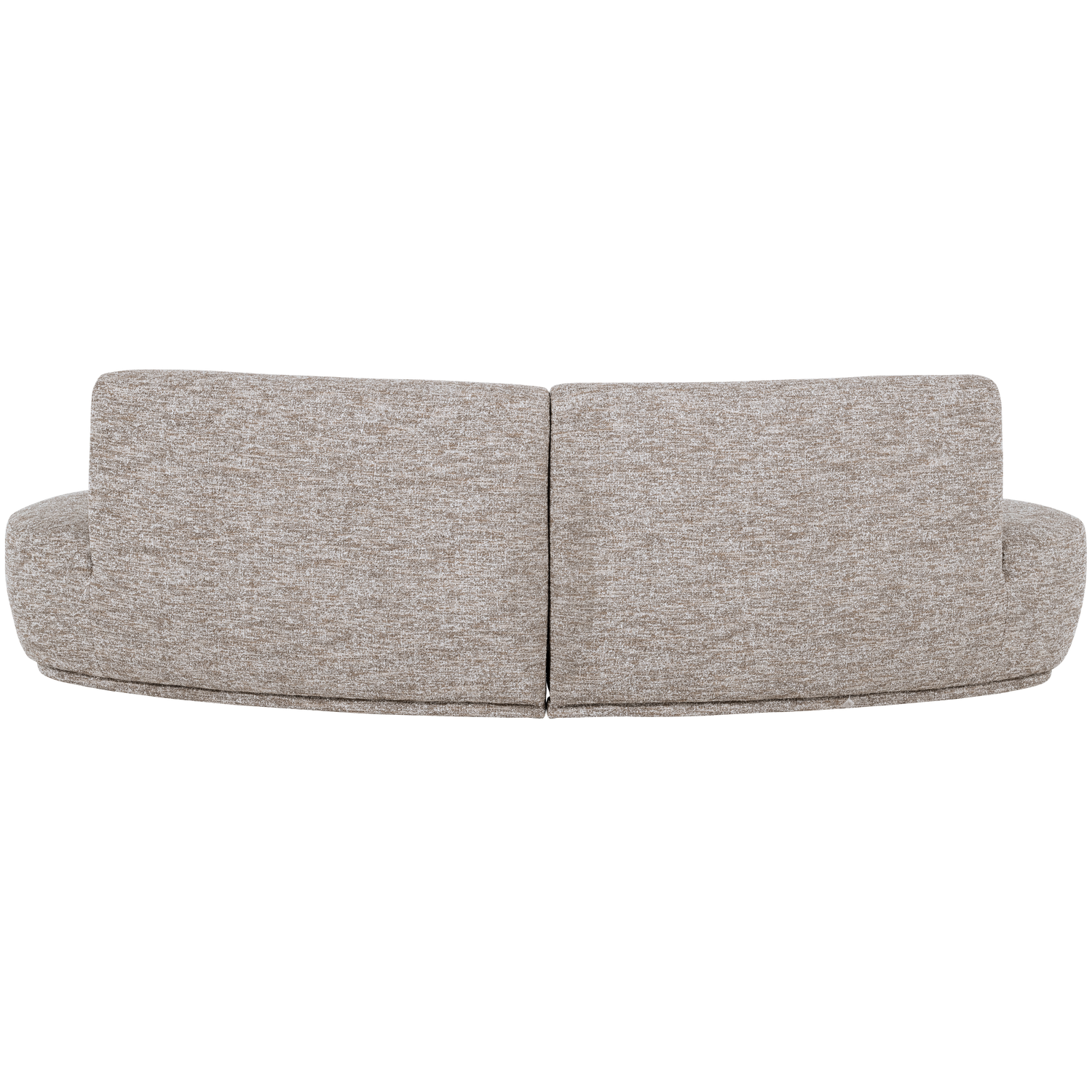 Batavier half ronde bank 4-zits velvet lichtbruin melange