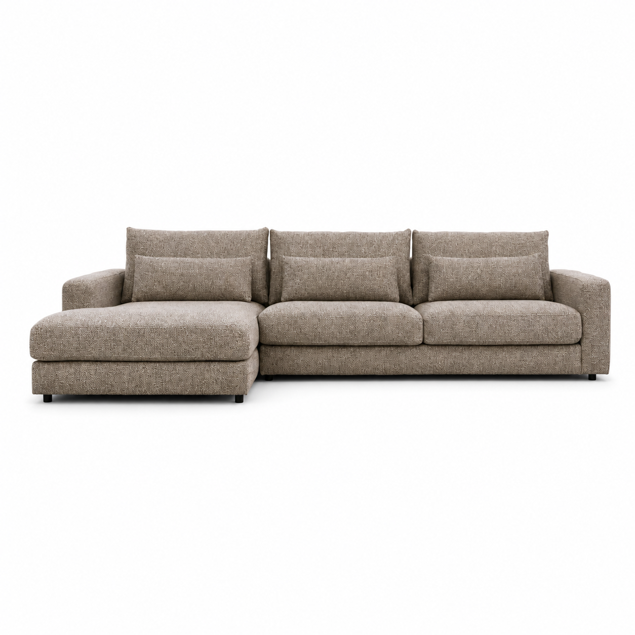 Hoekbank Lusaro Taupe Chaise Longue