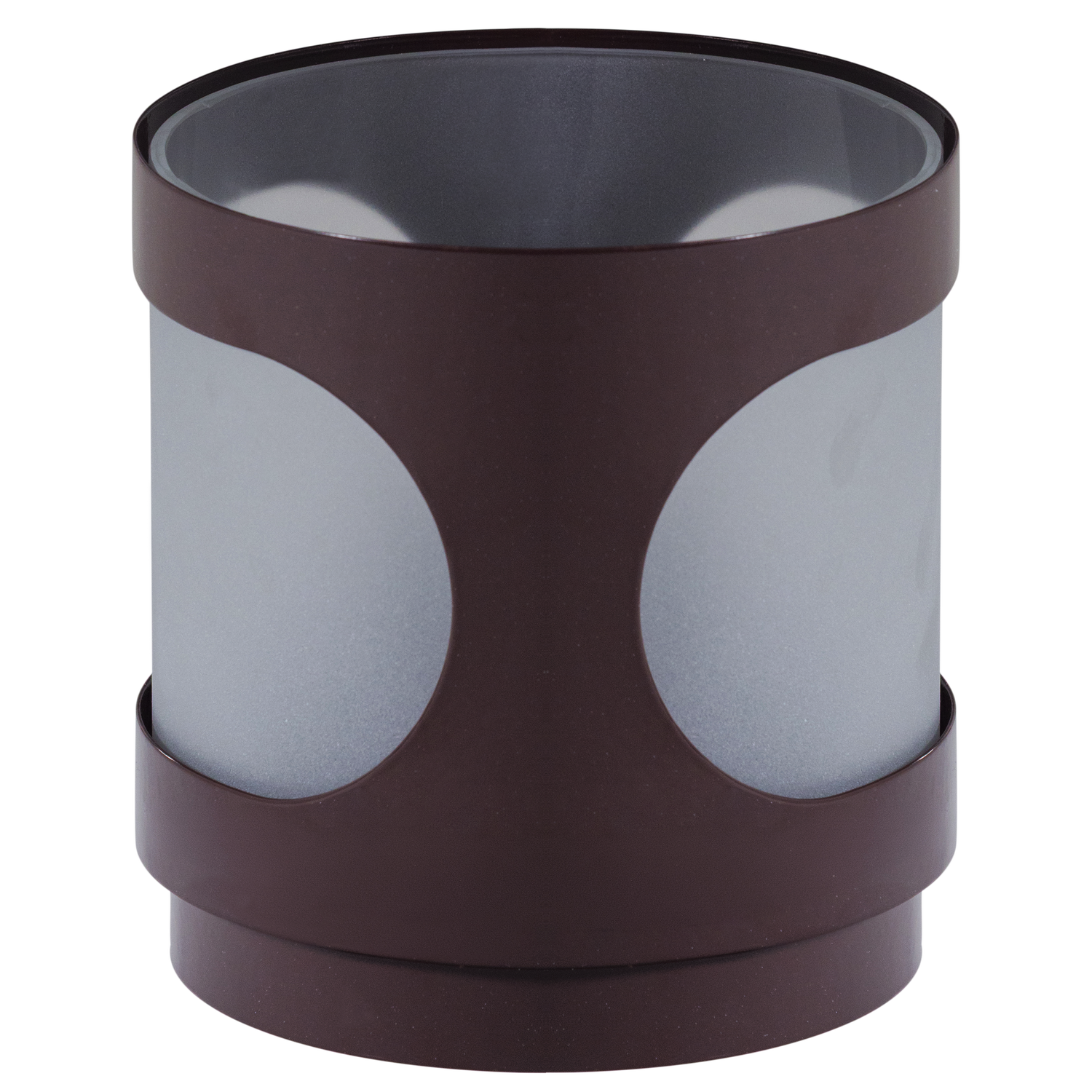 Tavo windlichten metaal/glas bruin - set van 2