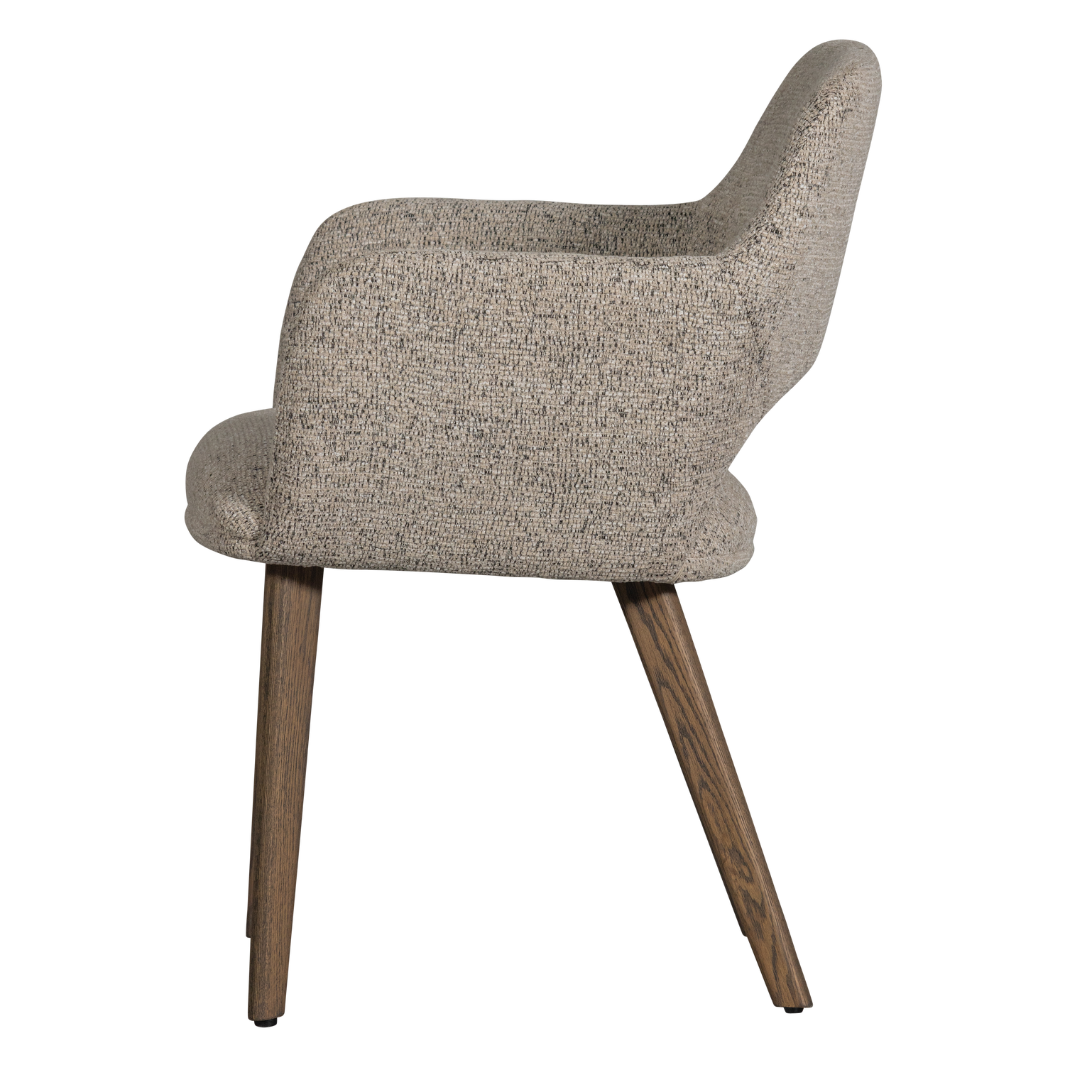 Murat eetkamerstoel taupe met houten poot naturel