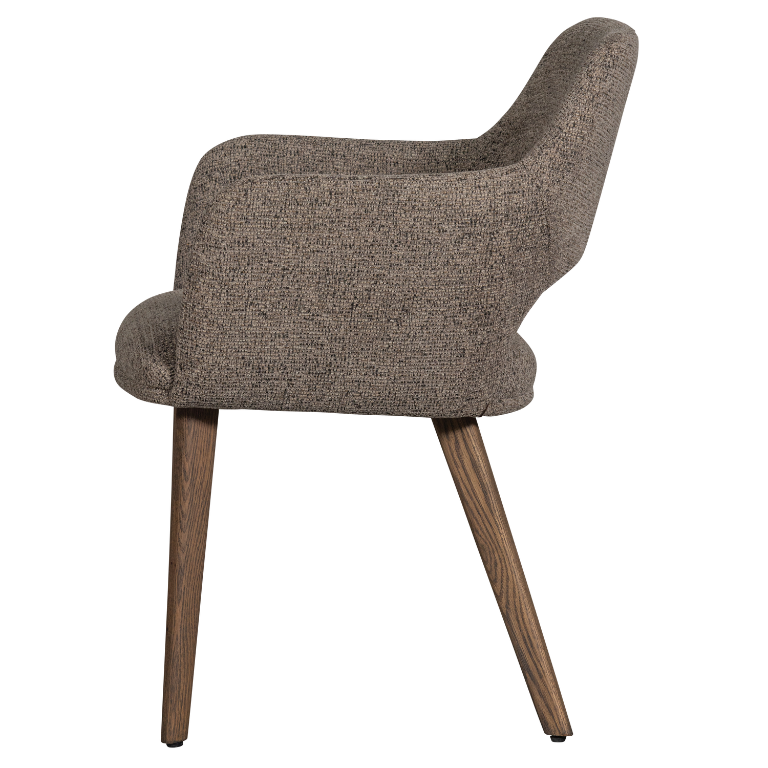 Murat eetkamerstoel taupe met houten poot naturel