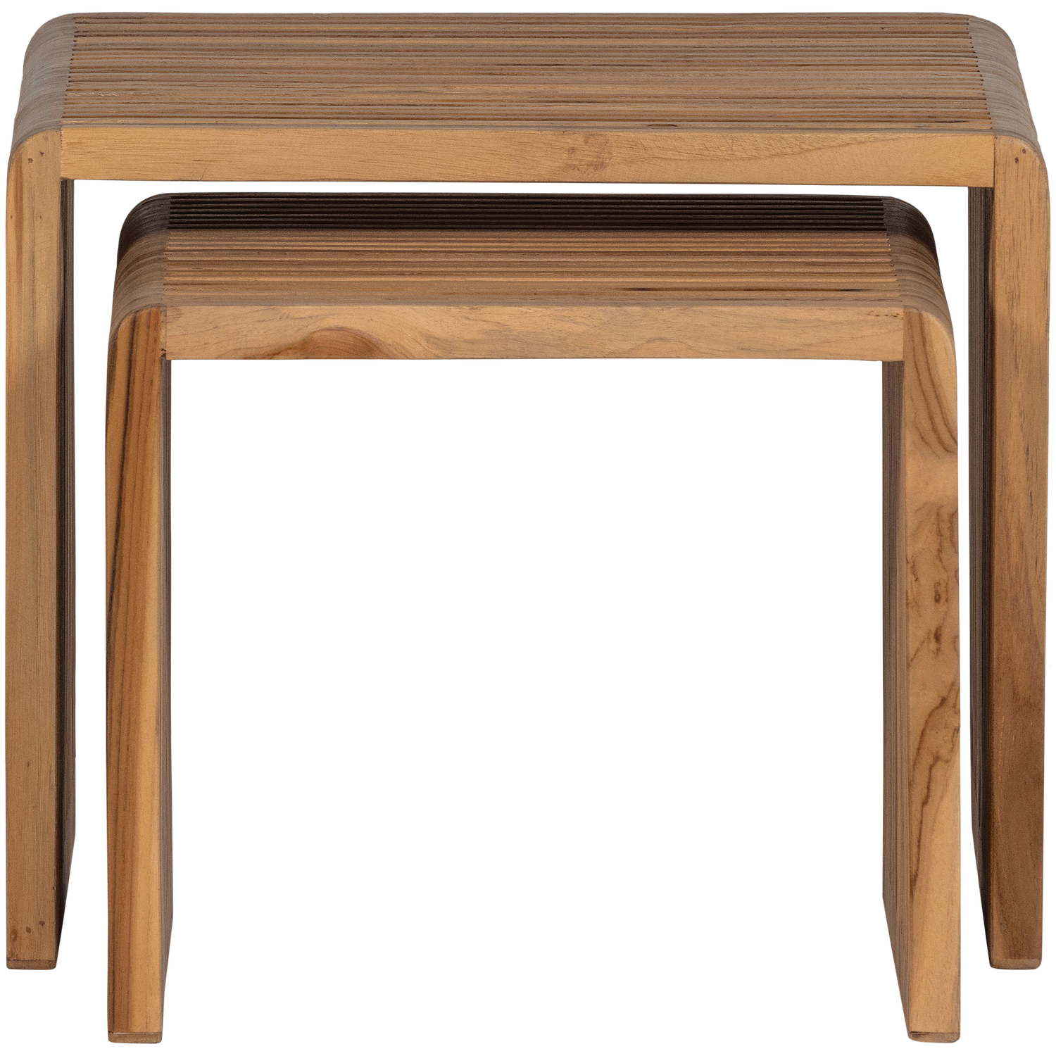 Jasmijn bijzettafel recycled teak naturel - set van 2