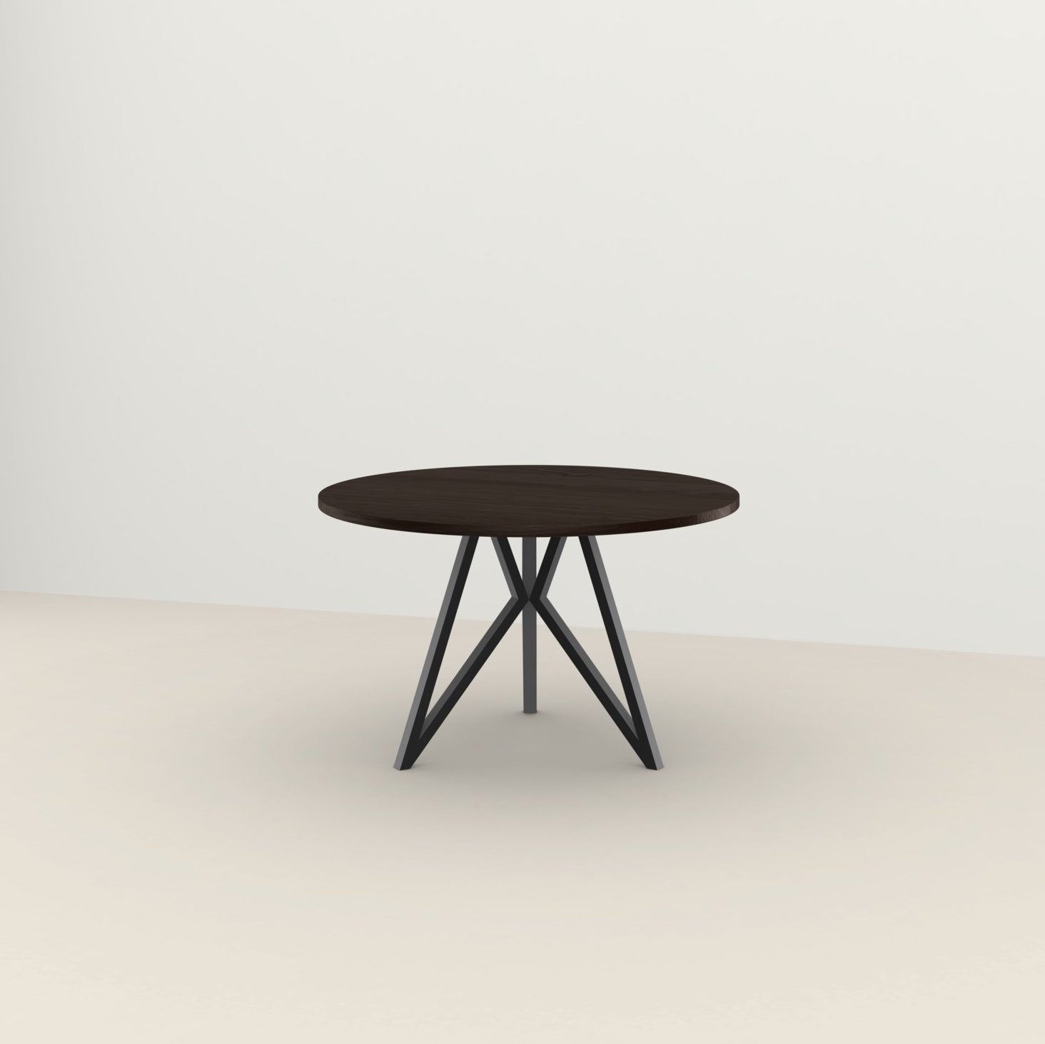 Studio HENK tafel Butterfly Rond Tripod - zwart frame, gerookte beits