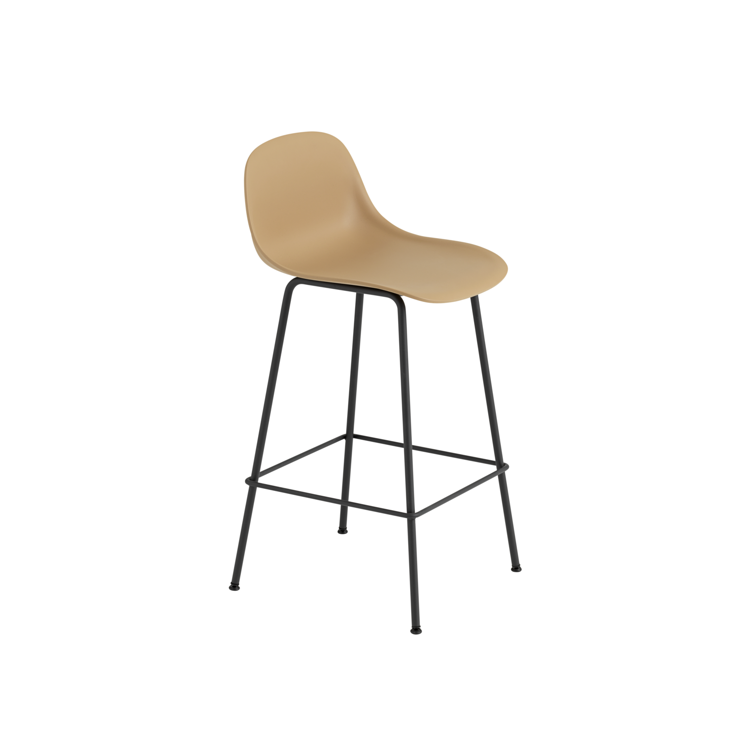 Muuto barkruk met rugleuning Fiber Counter Stool Tube Base