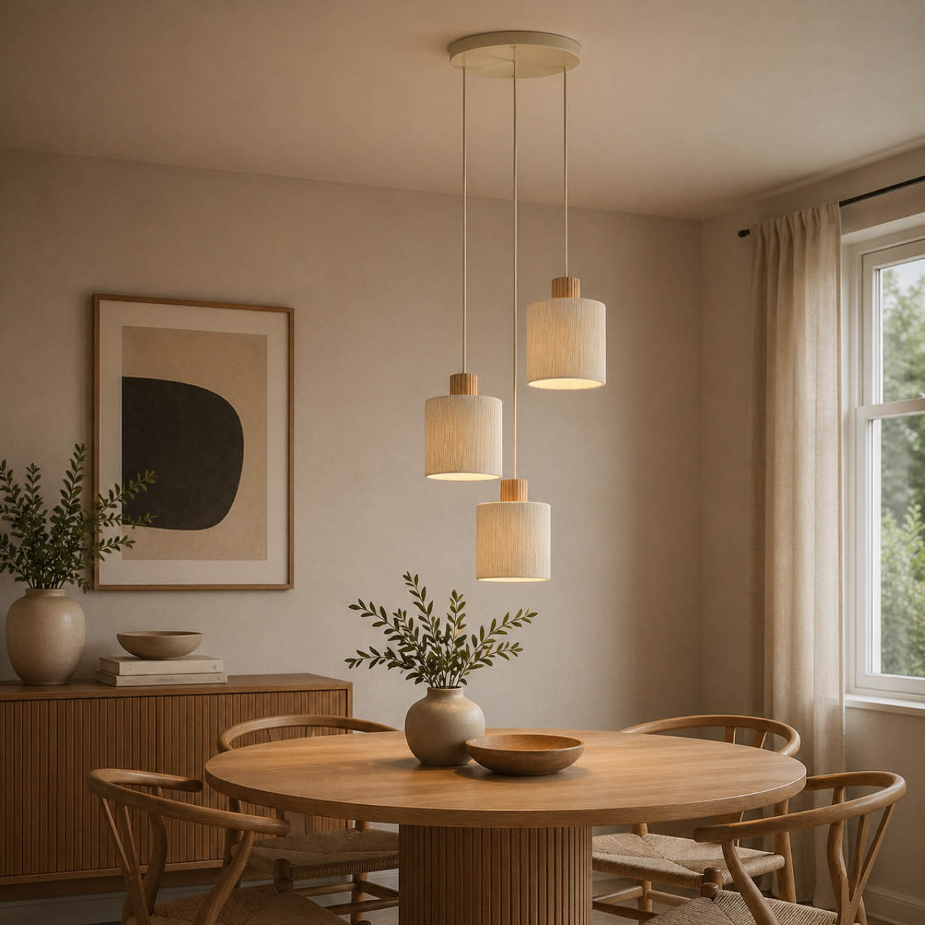 Arjan Hanglamp 3-lichts rond Beige