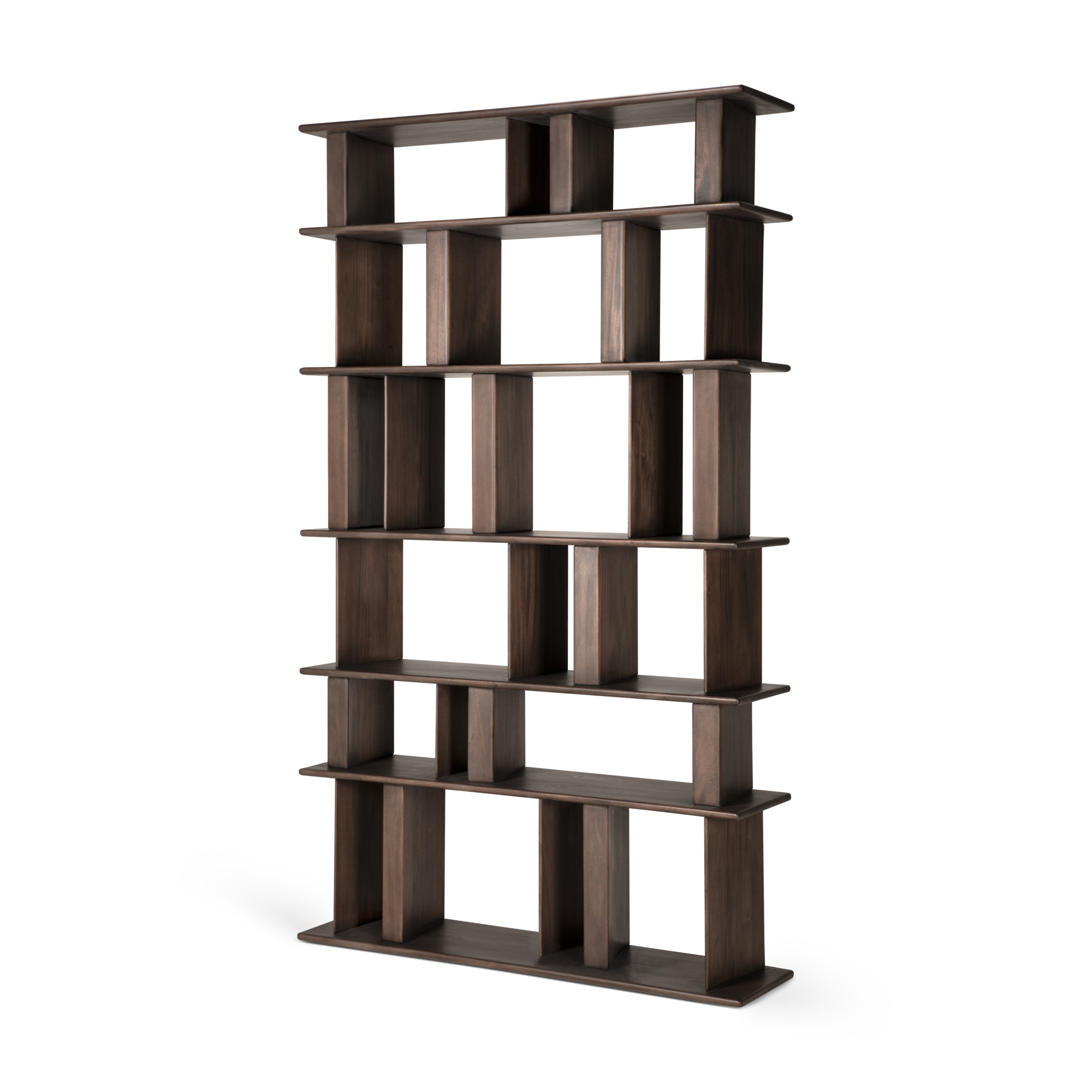 Vakkenkast Block rek - mahonie espresso - 120x33x207