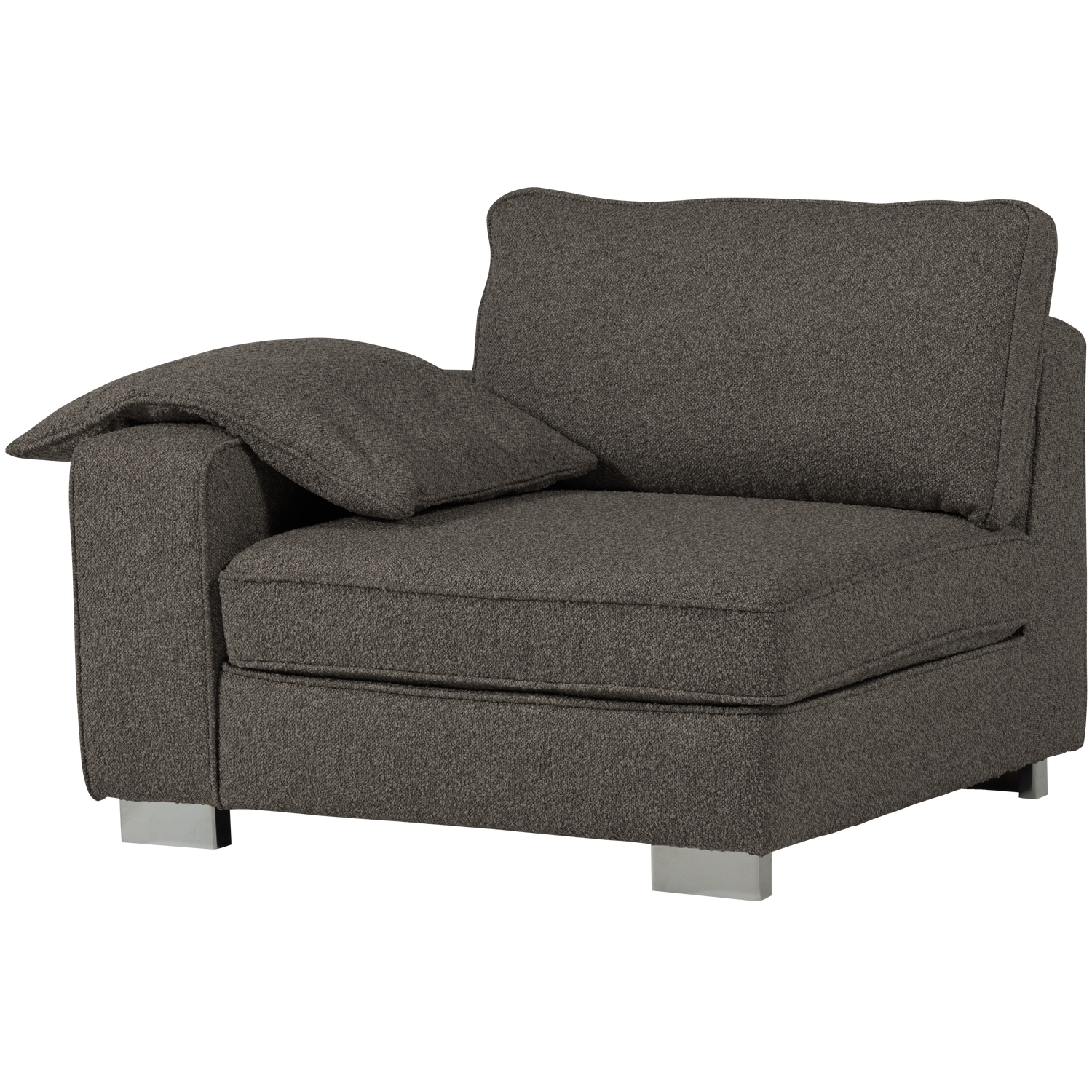 Lazy 1-zits element met arm links boucle antraciet