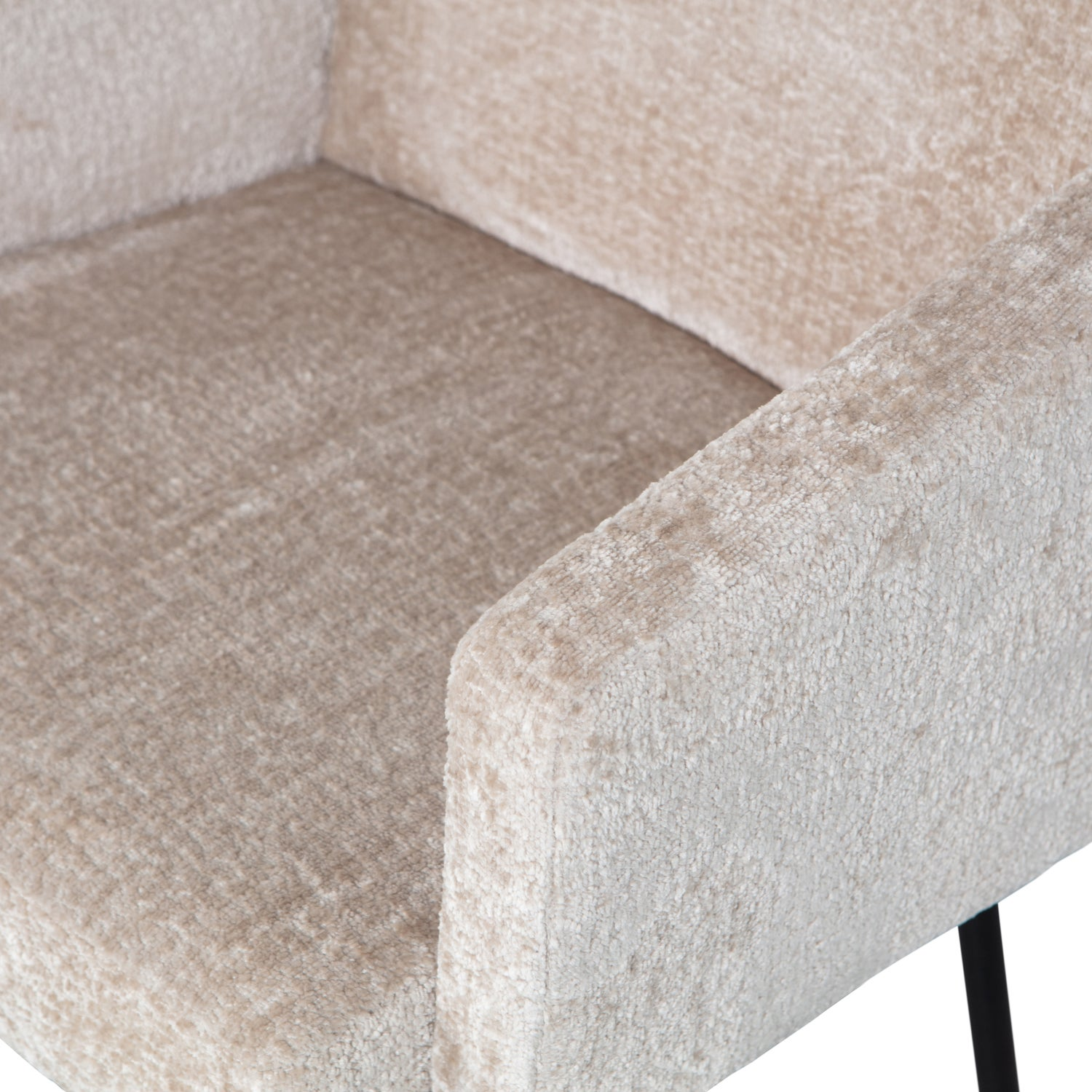 Mount eetkamerstoel met armleuning 3d chenille middenbruin