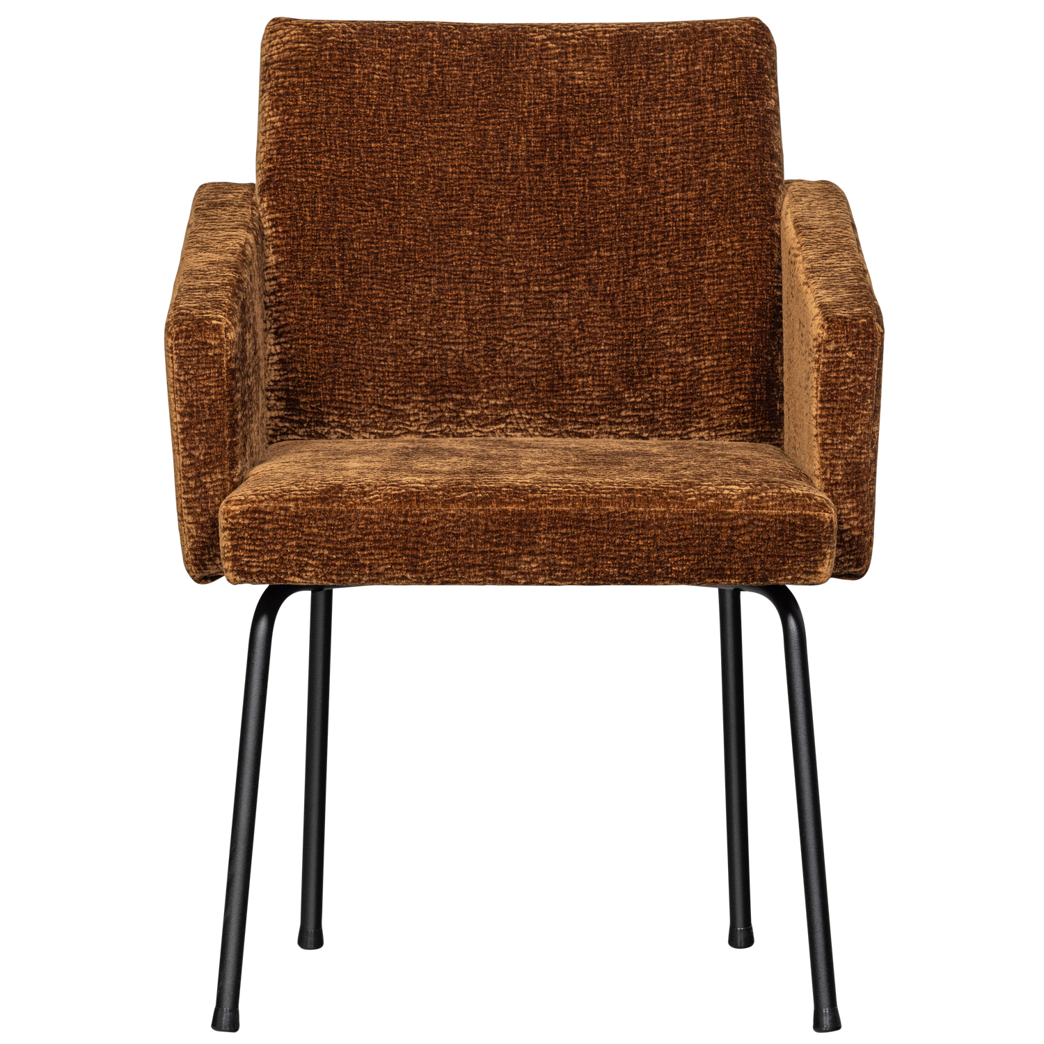 Mount eetkamerstoel met armleuning 3d chenille middenbruin