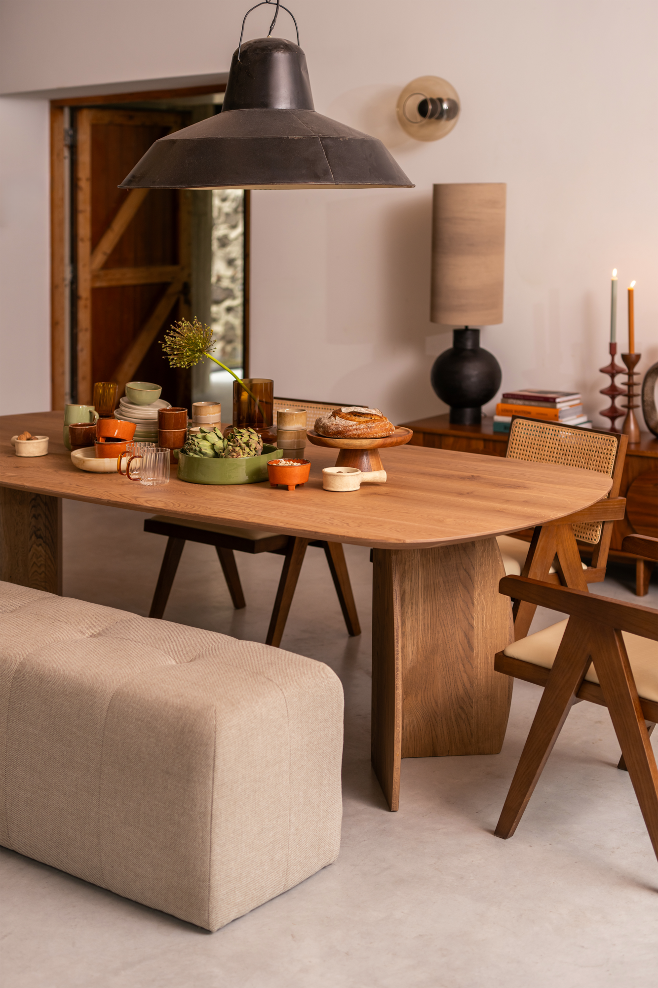 Loods 5 eettafel Divio tabacco light
