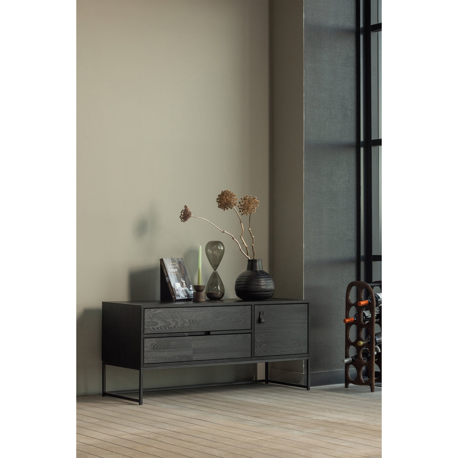 Silas tv meubel 120 cm grenen dust [fsc]