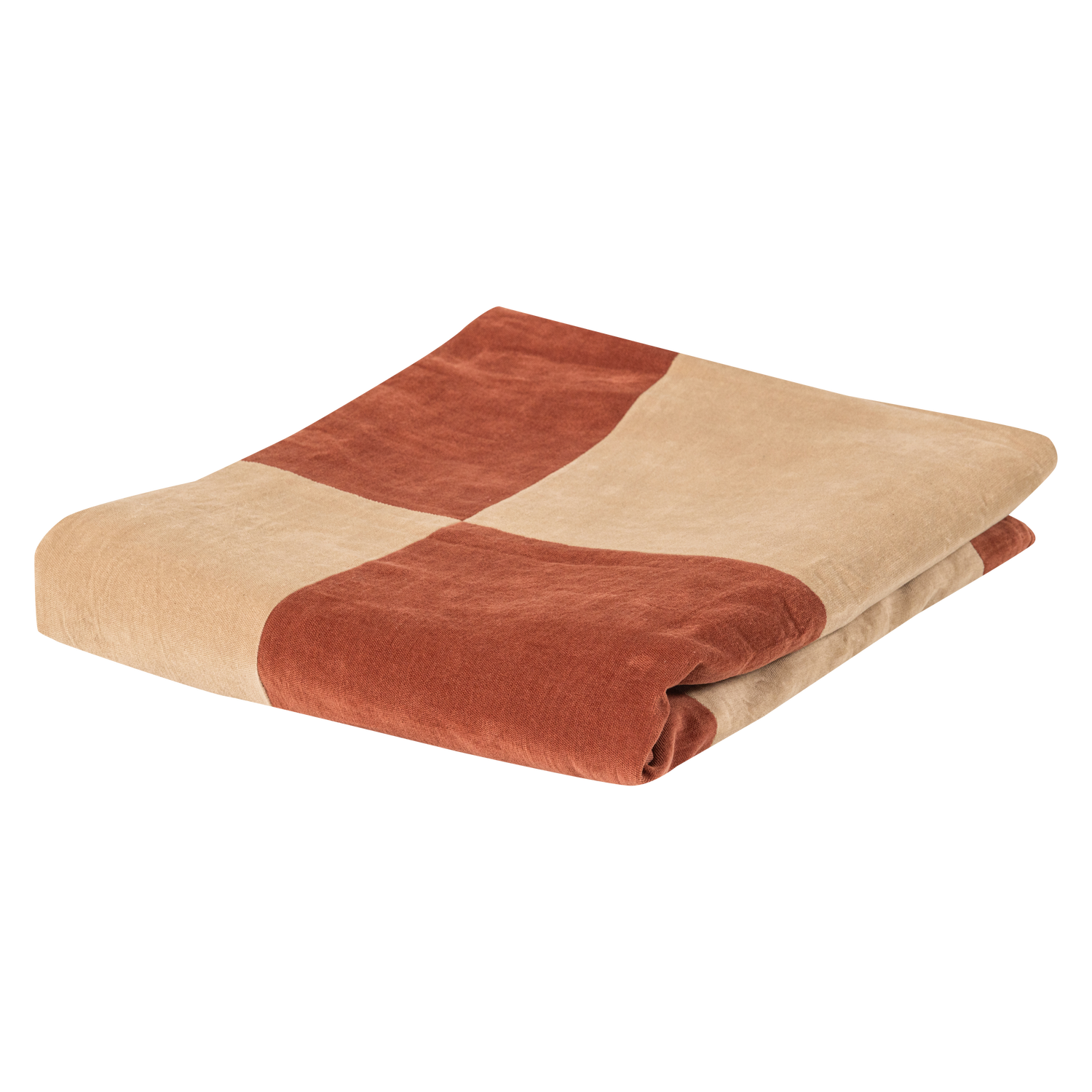 Zena plaid 130x170 cm velvet roestbruin/beige