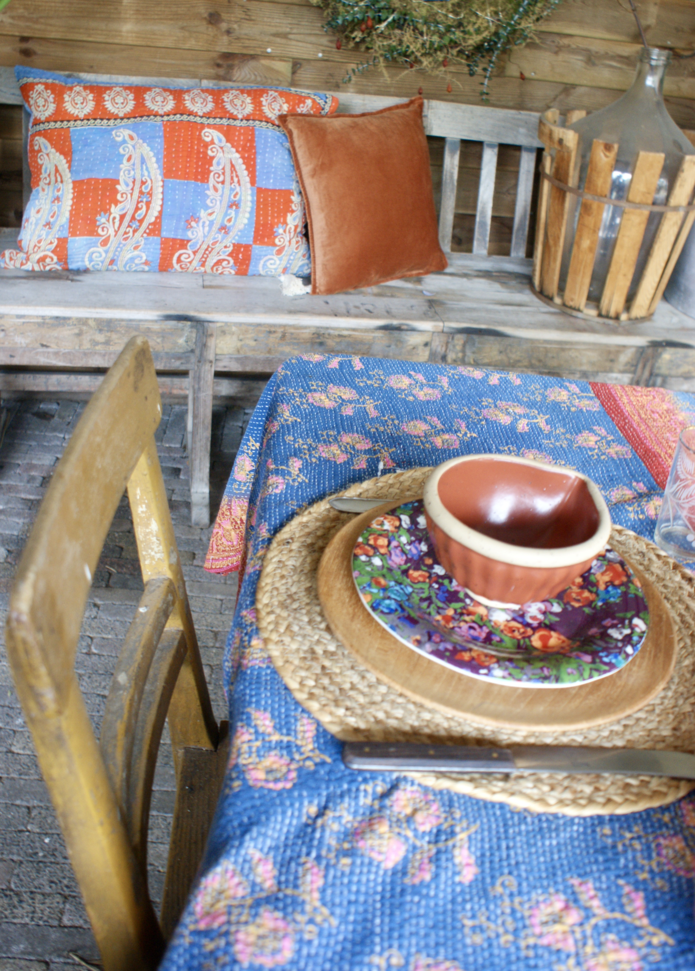 Kussen Kantha vintage 50x70 cm