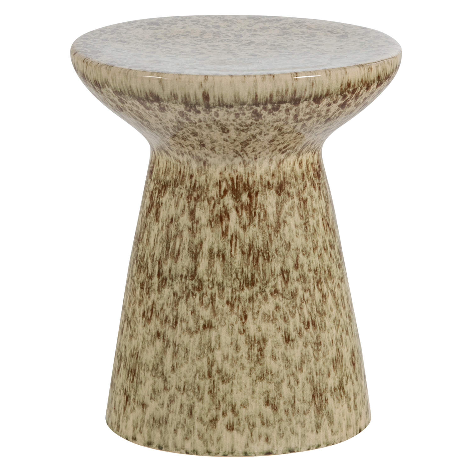Fleck bijzettafel 43xo35 cm keramiek lichtbruin melange