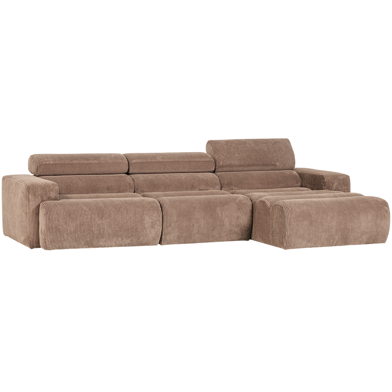 Novi chaise longue bank rechts donkerbruin melange