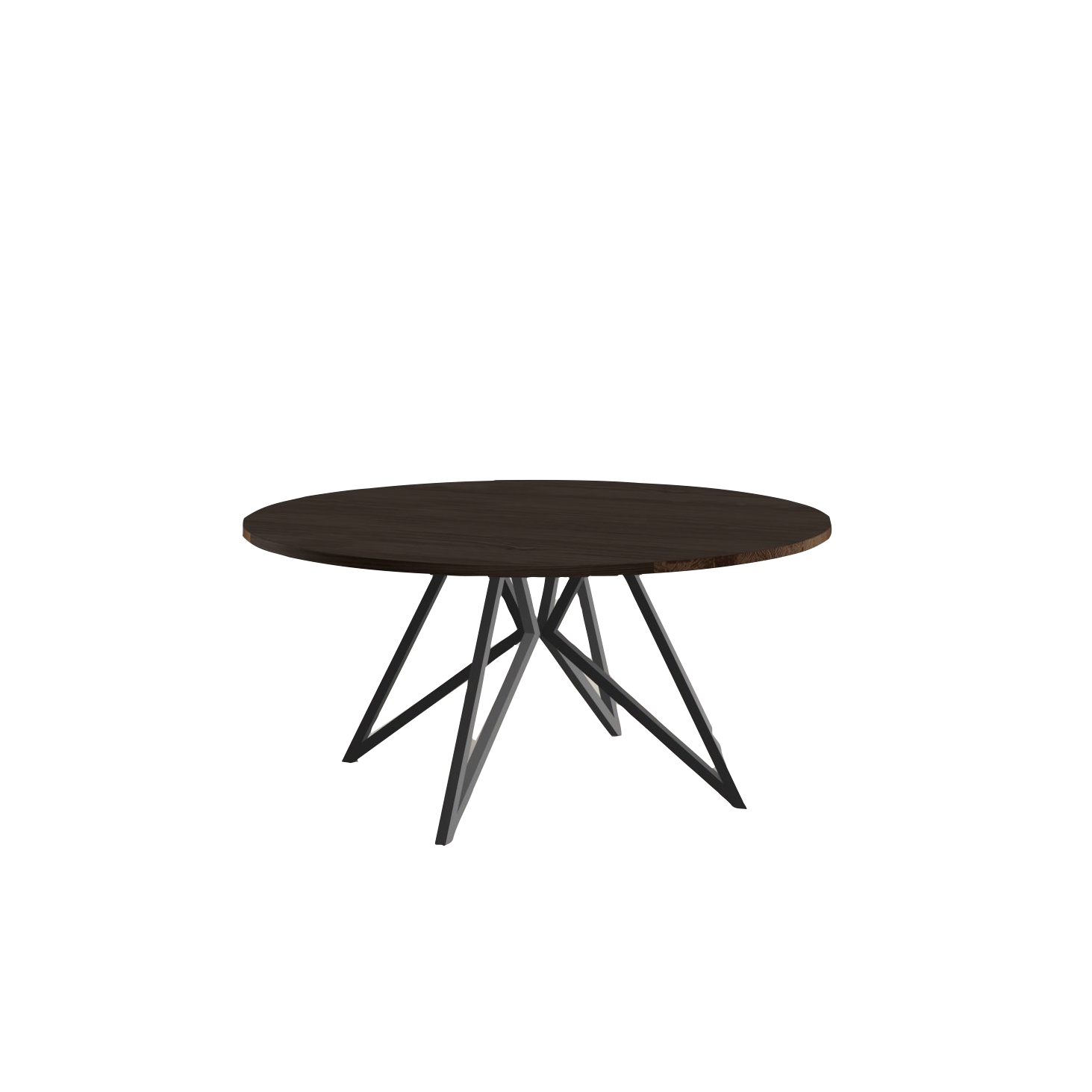 Studio HENK tafel Butterfly Rond QuadpodXL - zwart frame, gerookte beits