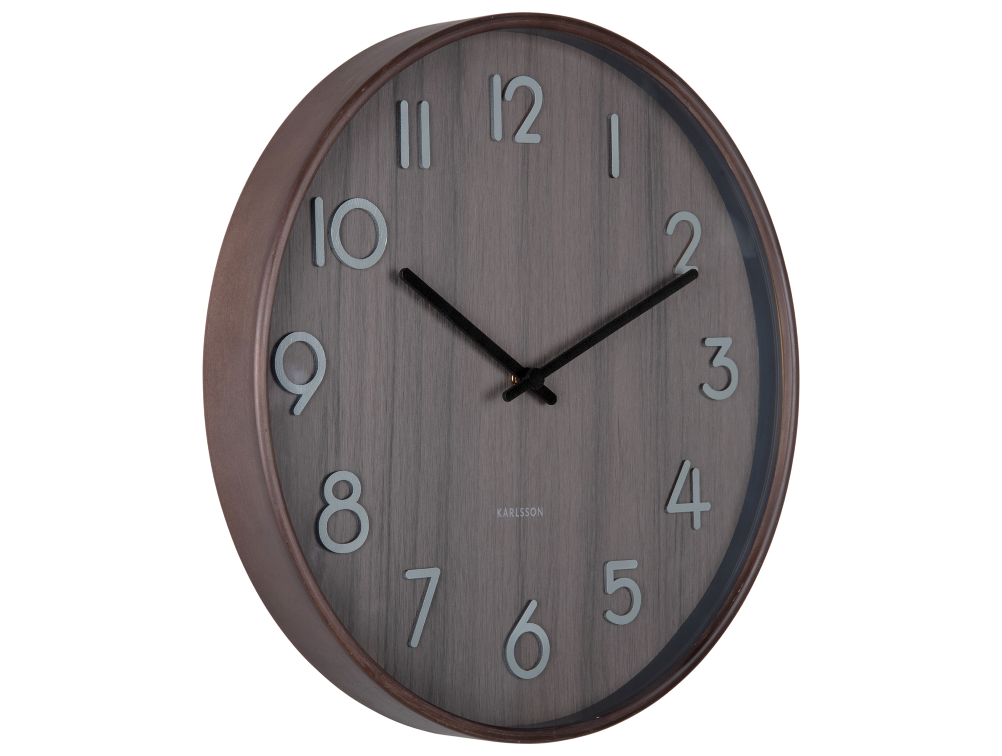 Wandklok Pure large lindehout bruin