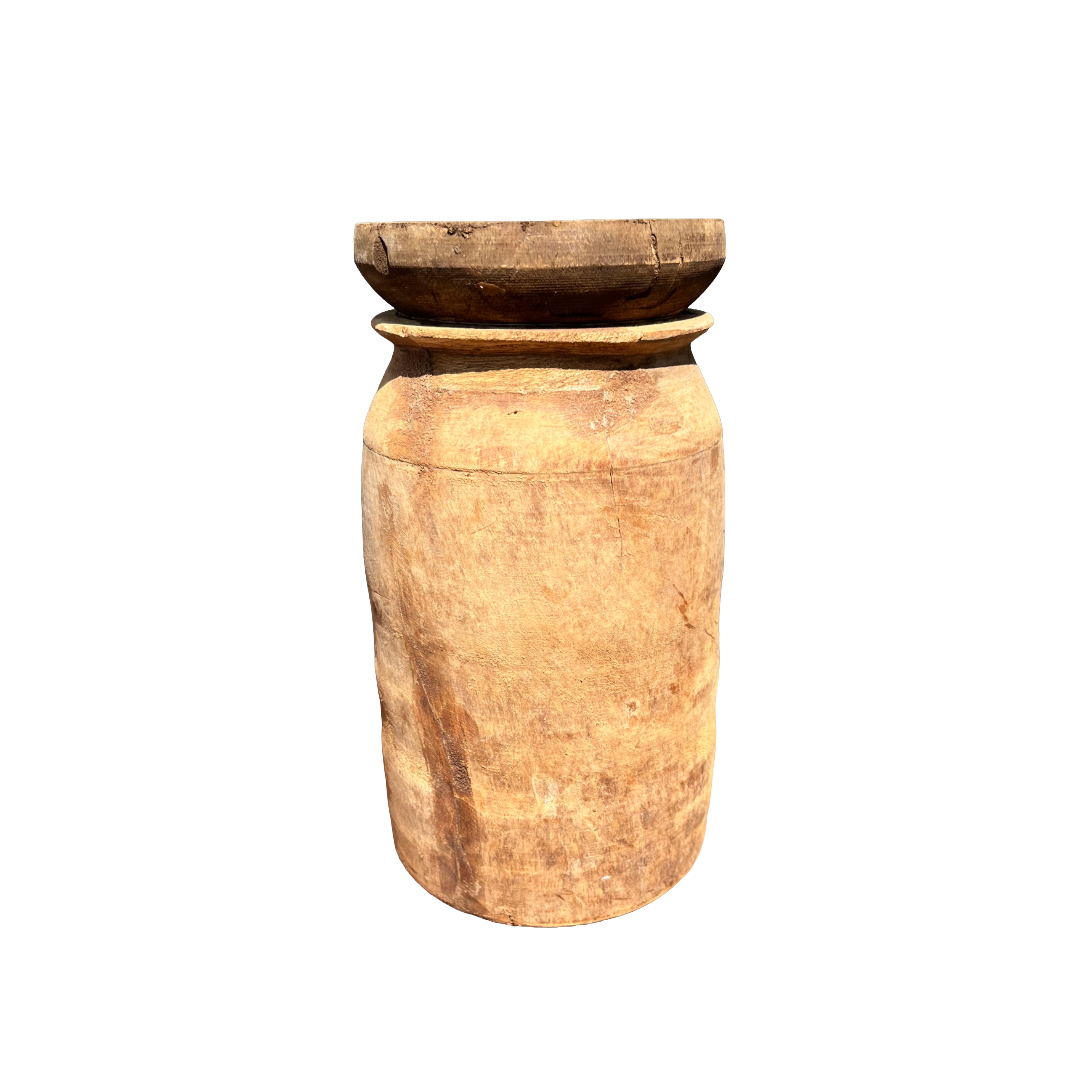 Houten pot Hoog uniek item