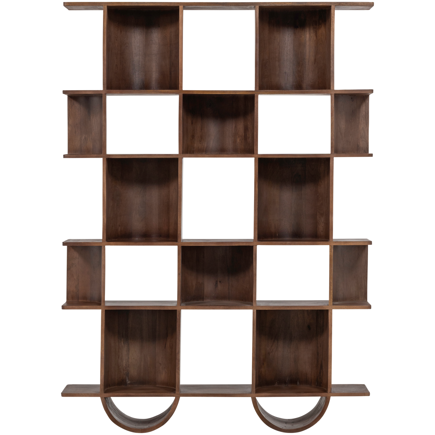 Sinne boekenkast mangohout walnoot 180x130cm