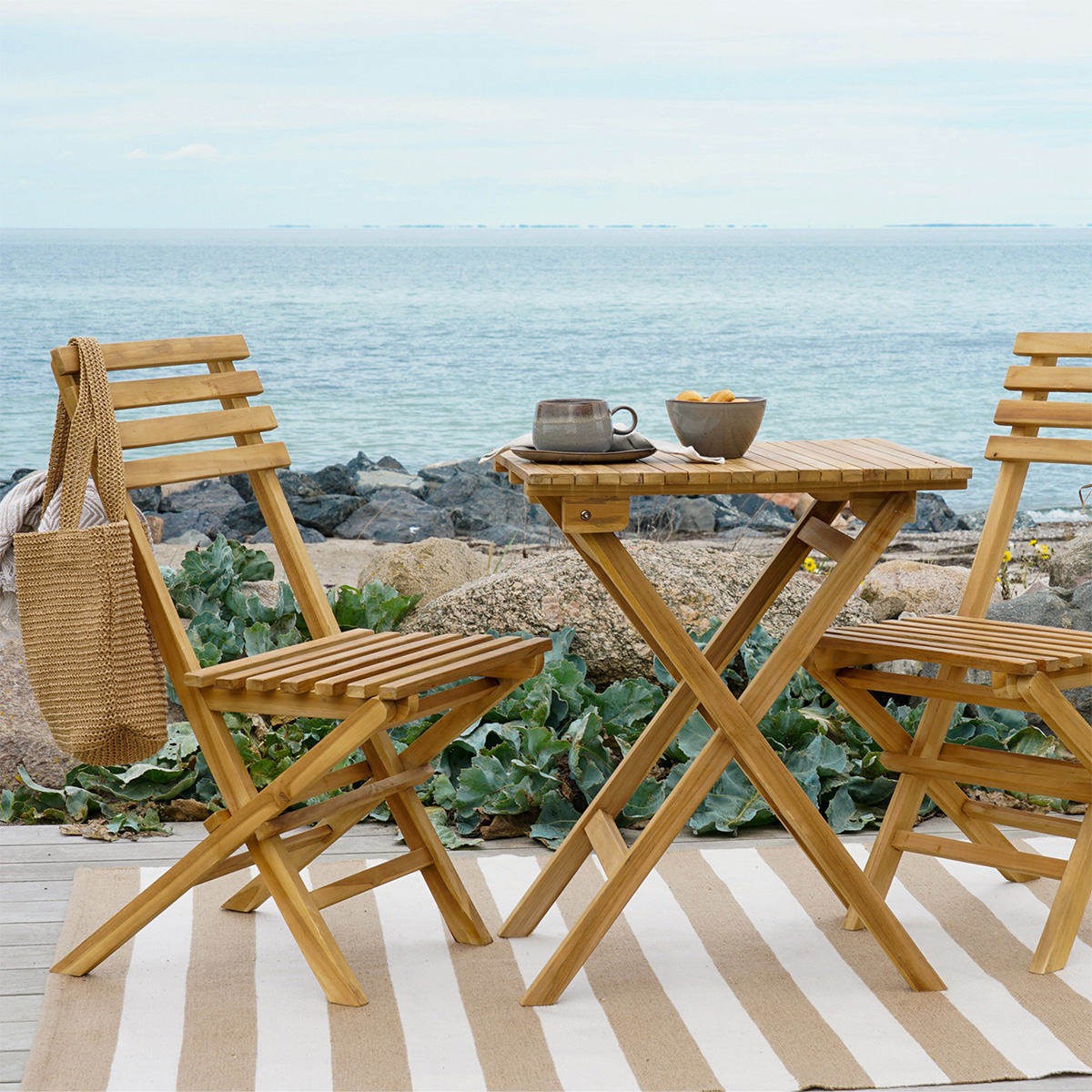 Lenneke houten tuin bistroset naturel