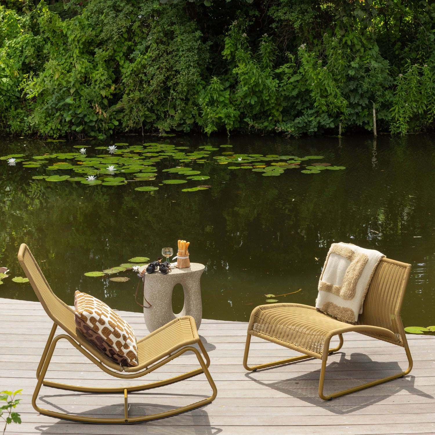West tuin loungestoel honinggeel