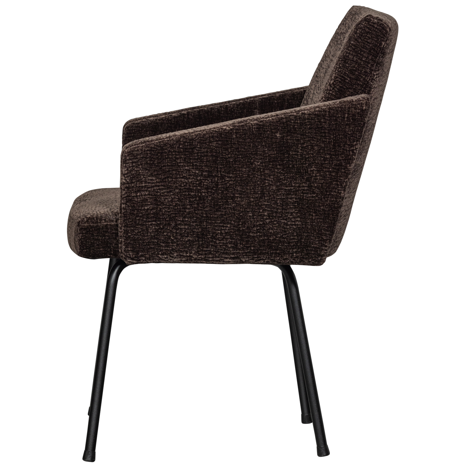 Mount eetkamerstoel met armleuning 3d chenille middenbruin