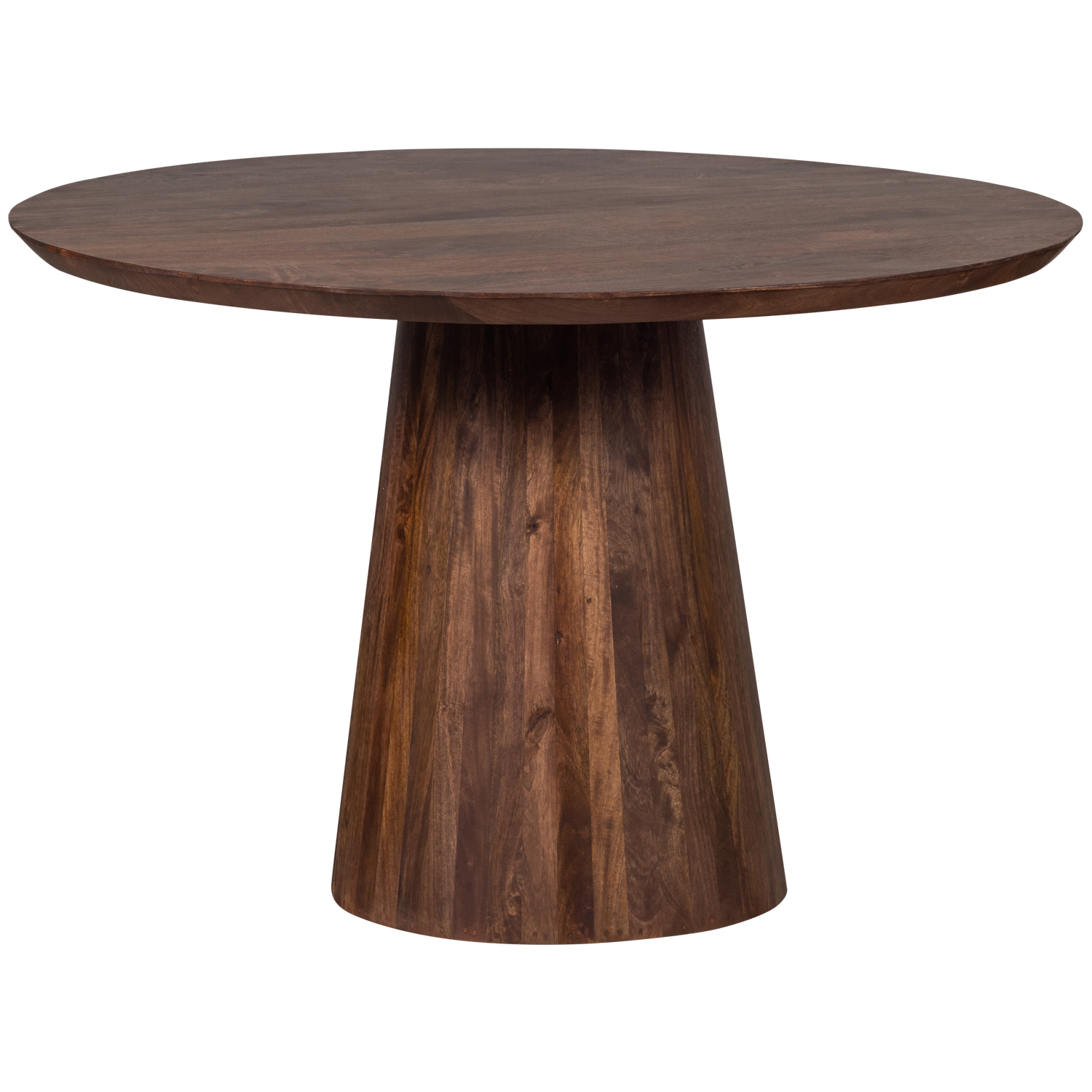 Limit eetkamertafel rond mangohout walnoot o130 cm