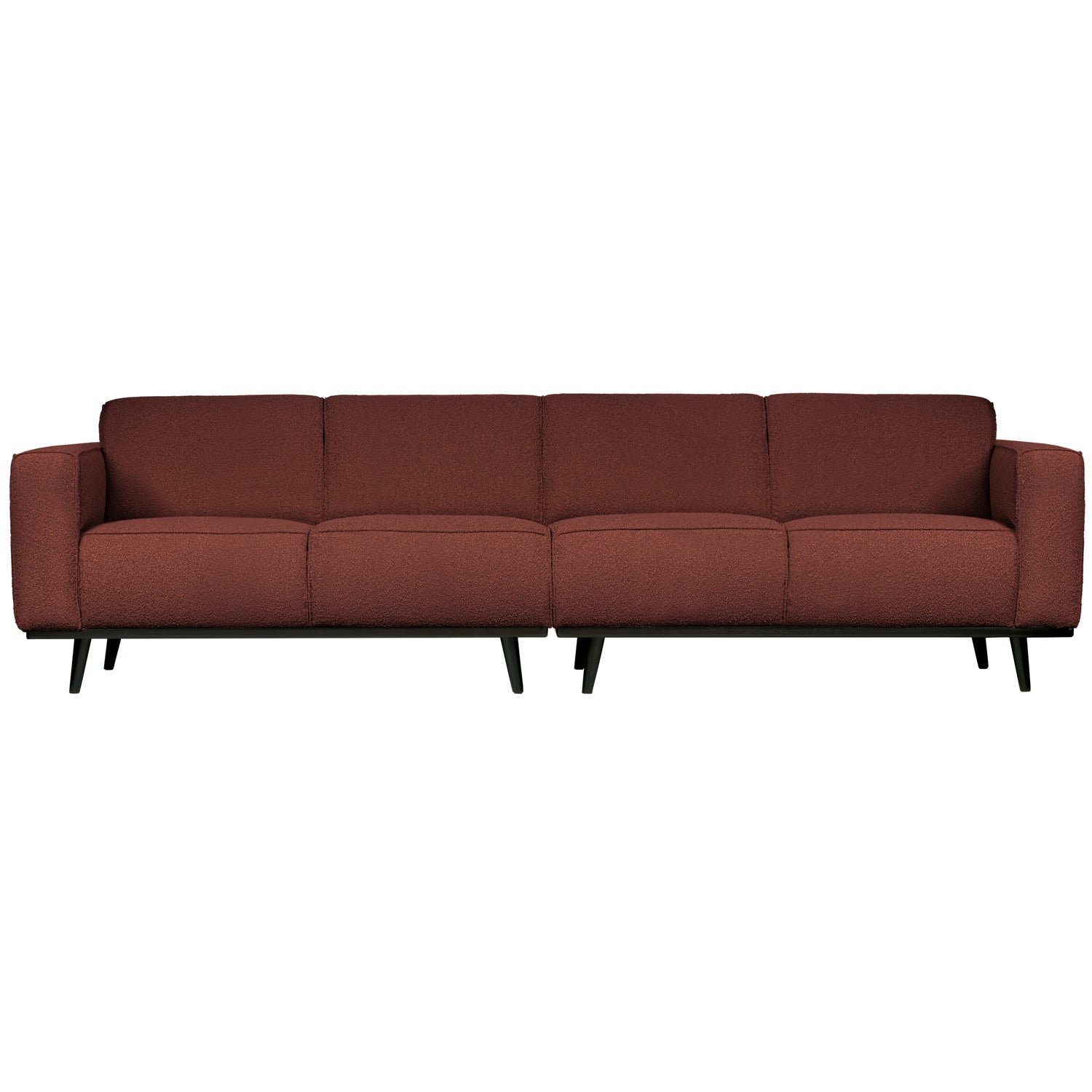 Statement 4-zits bank 280 cm chenille velvet perzikroze