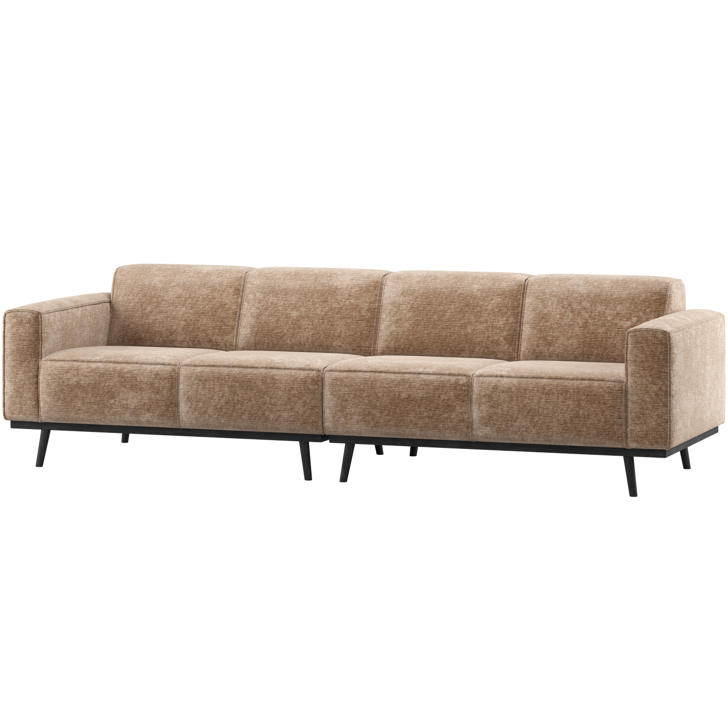 Statement 4-zits bank 280 cm chenille velvet perzikroze
