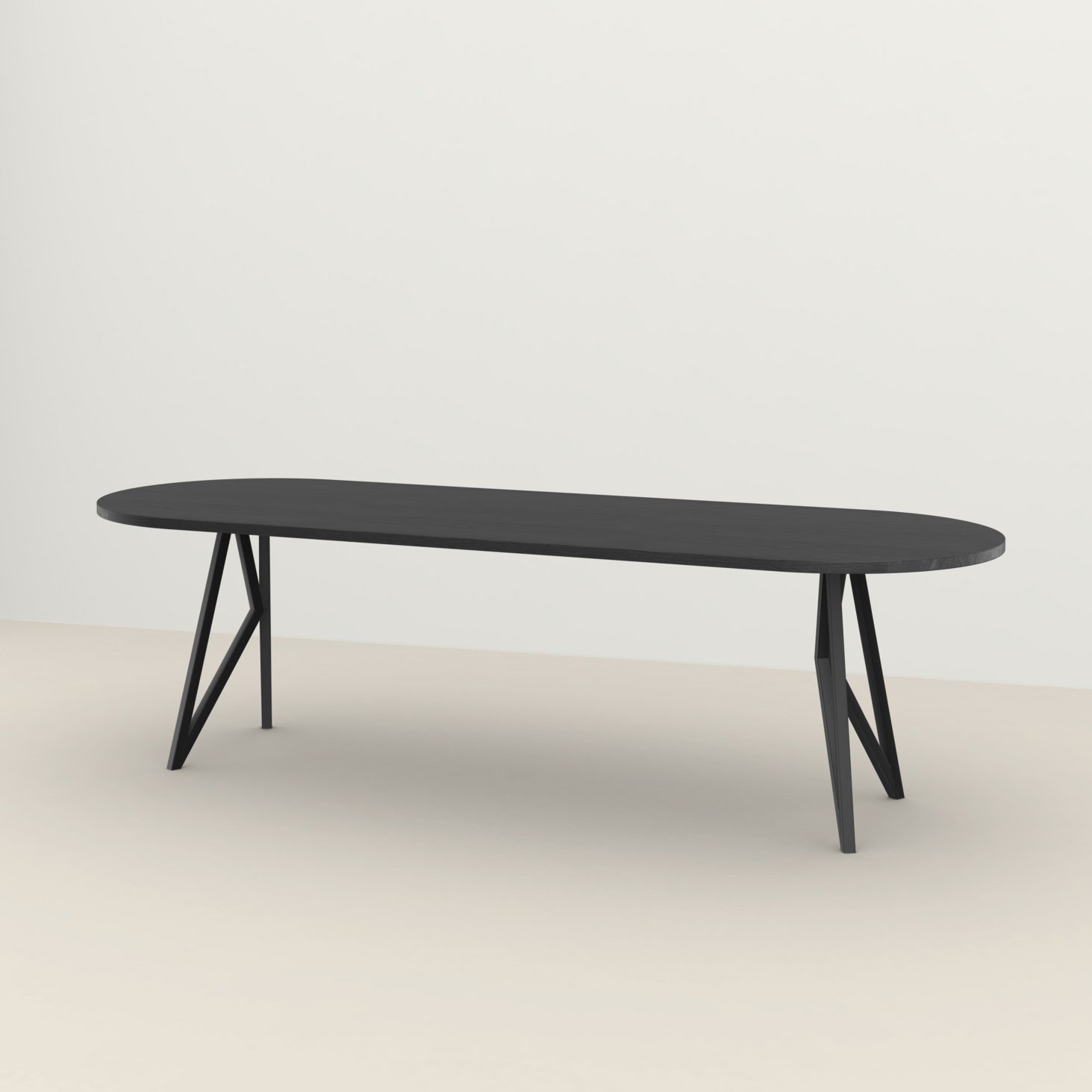 Studio HENK tafel Butterfly Plat ovaal - zwart frame, zwarte beits