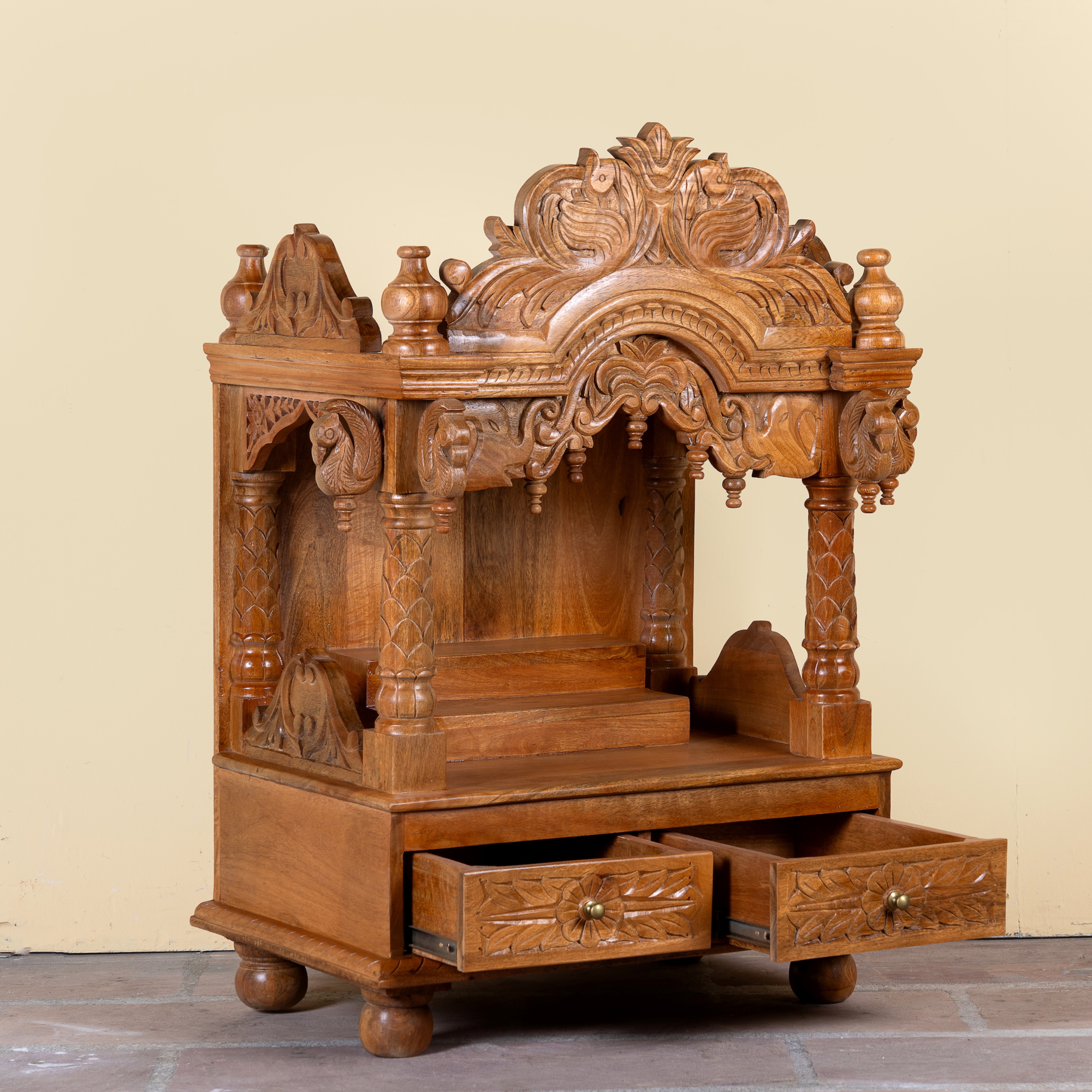 Meher - Handgesneden Mandir van Mangohout 