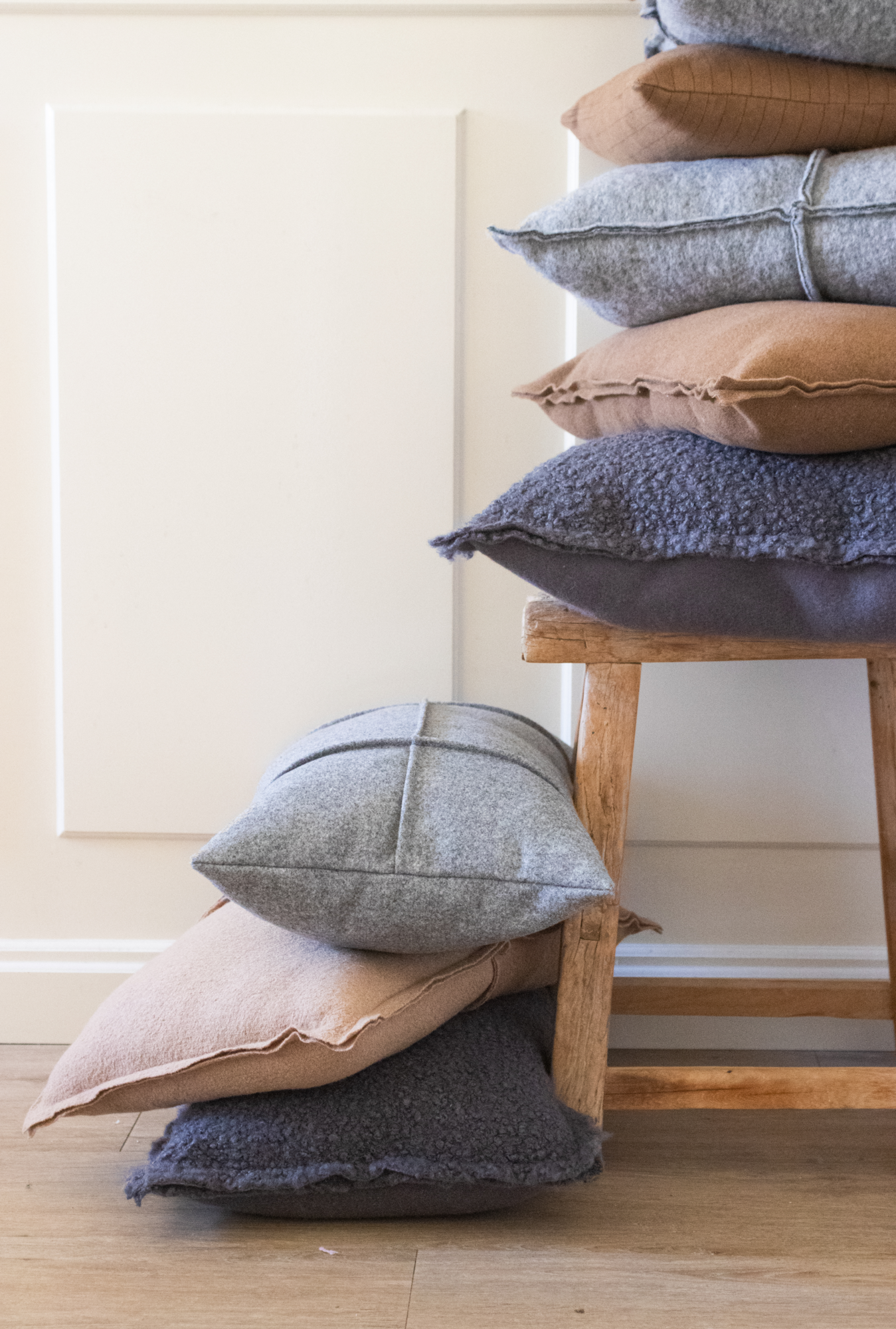 Kussen Boucle grijs