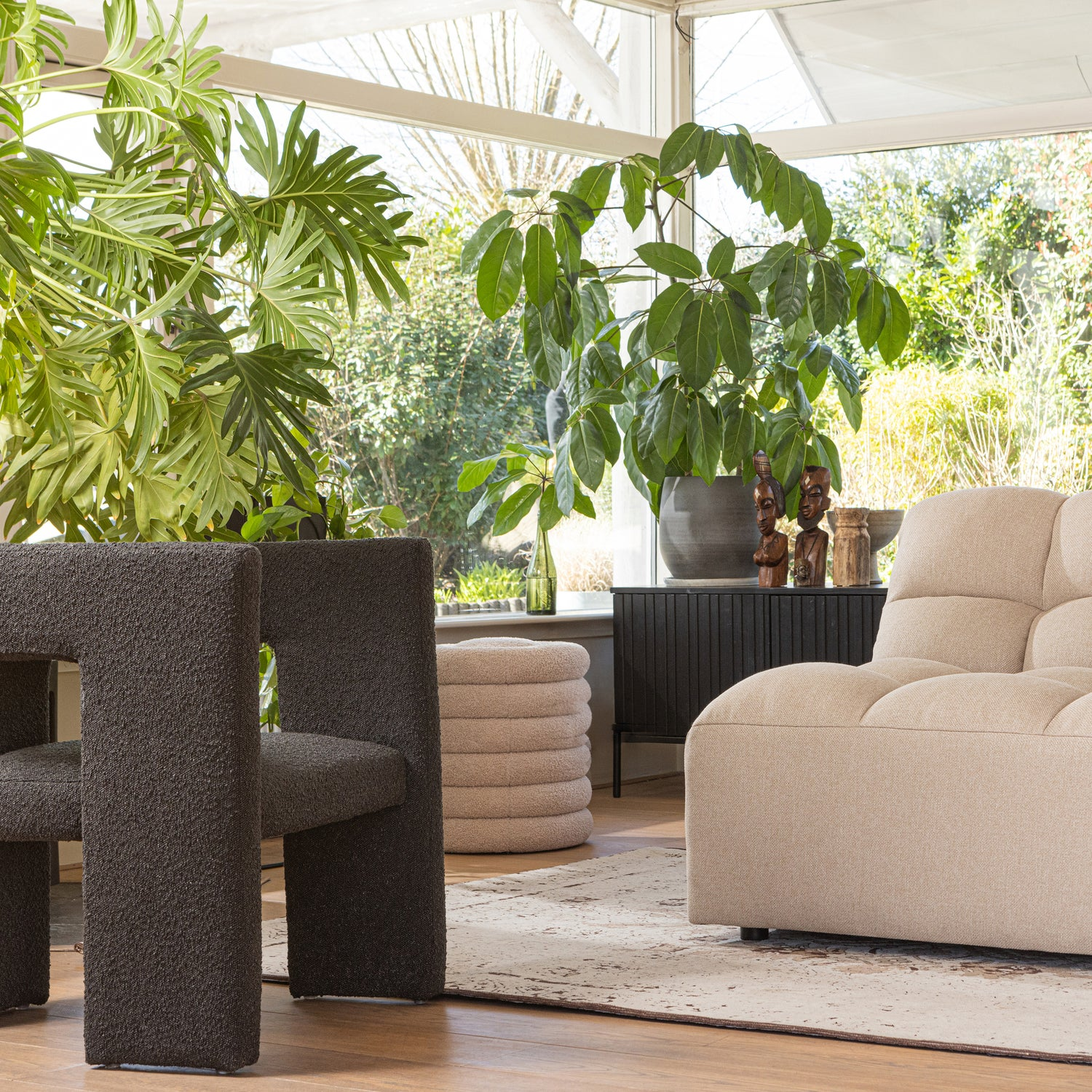 Tiwa fauteuil boucle beige