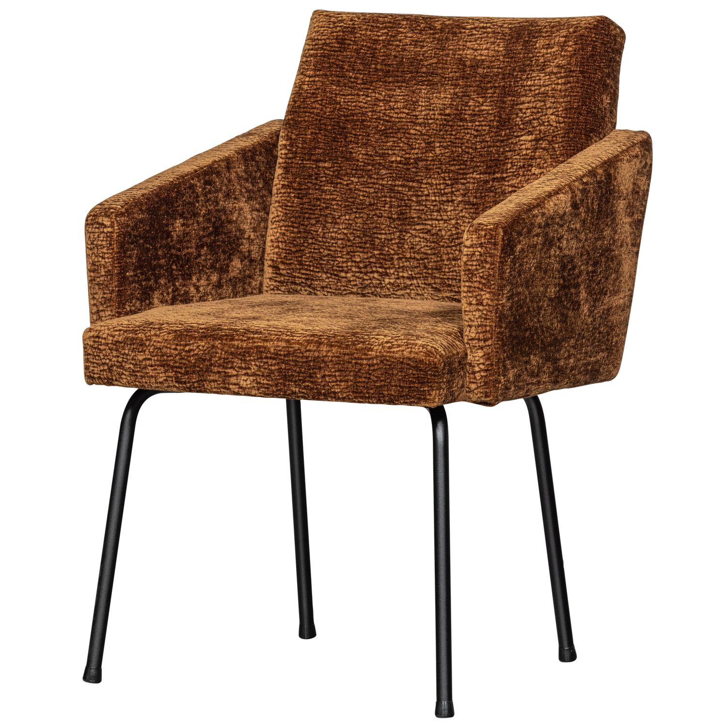 Mount eetkamerstoel met armleuning 3d chenille middenbruin