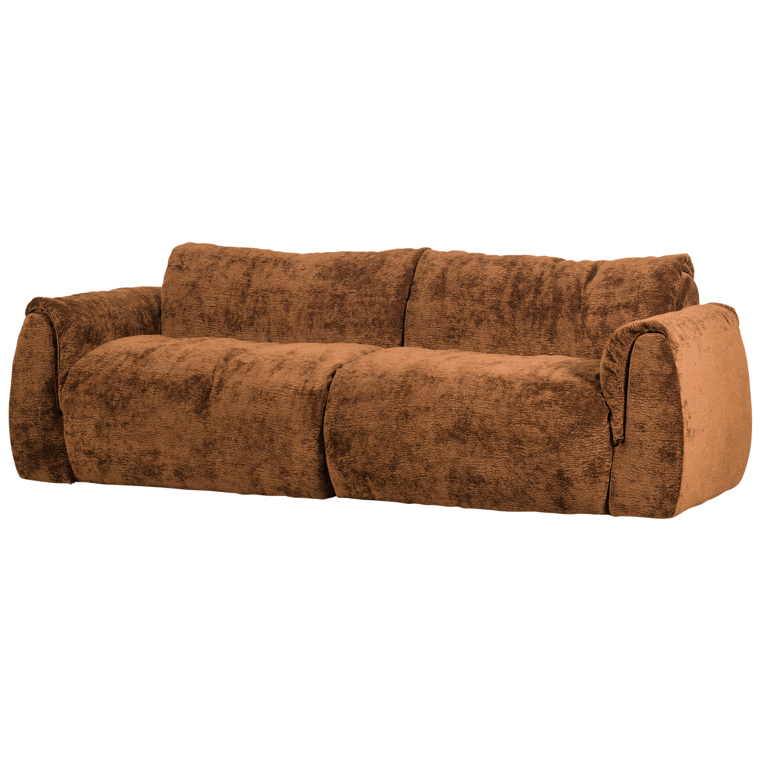 Baggy 2-zits bank 3d chenille middenbruin