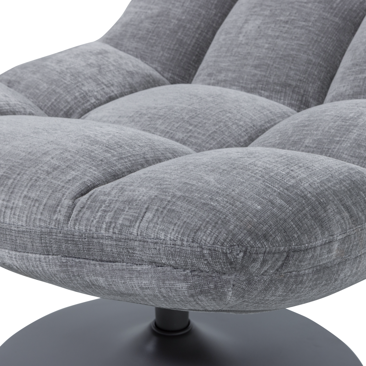 Elvi draaifauteuil chenille structuur lichtgrijs