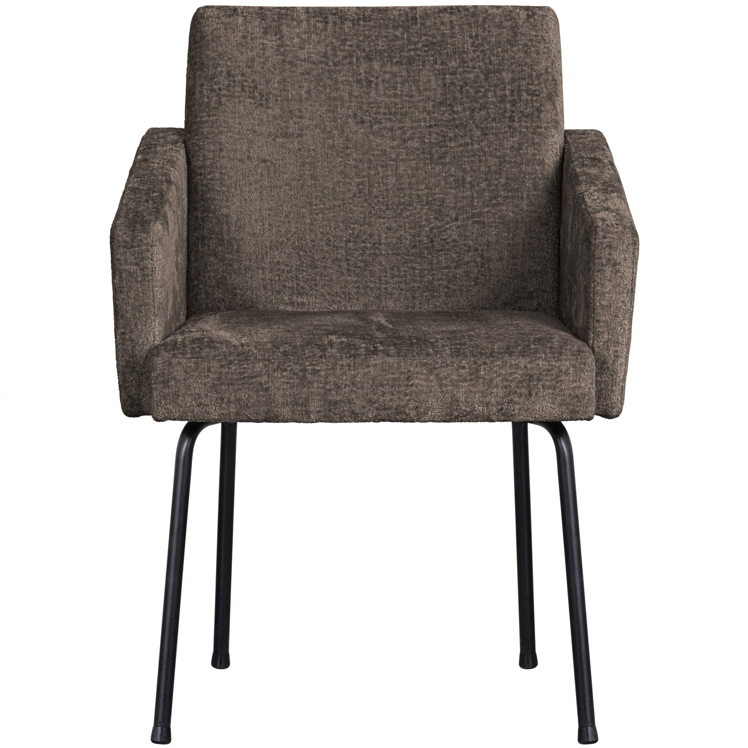 Mount eetkamerstoel met armleuning 3d chenille middenbruin