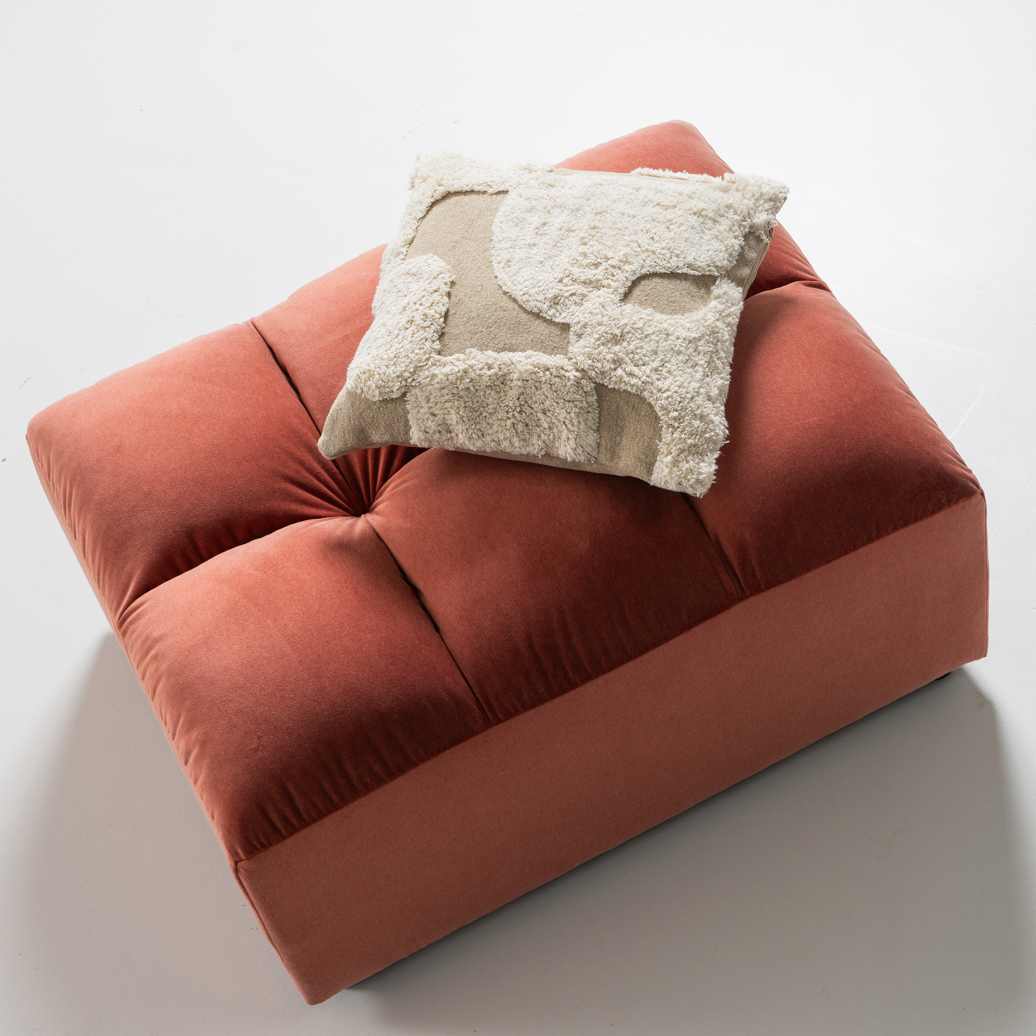 Allure hocker geweven stof donkerbruin melange