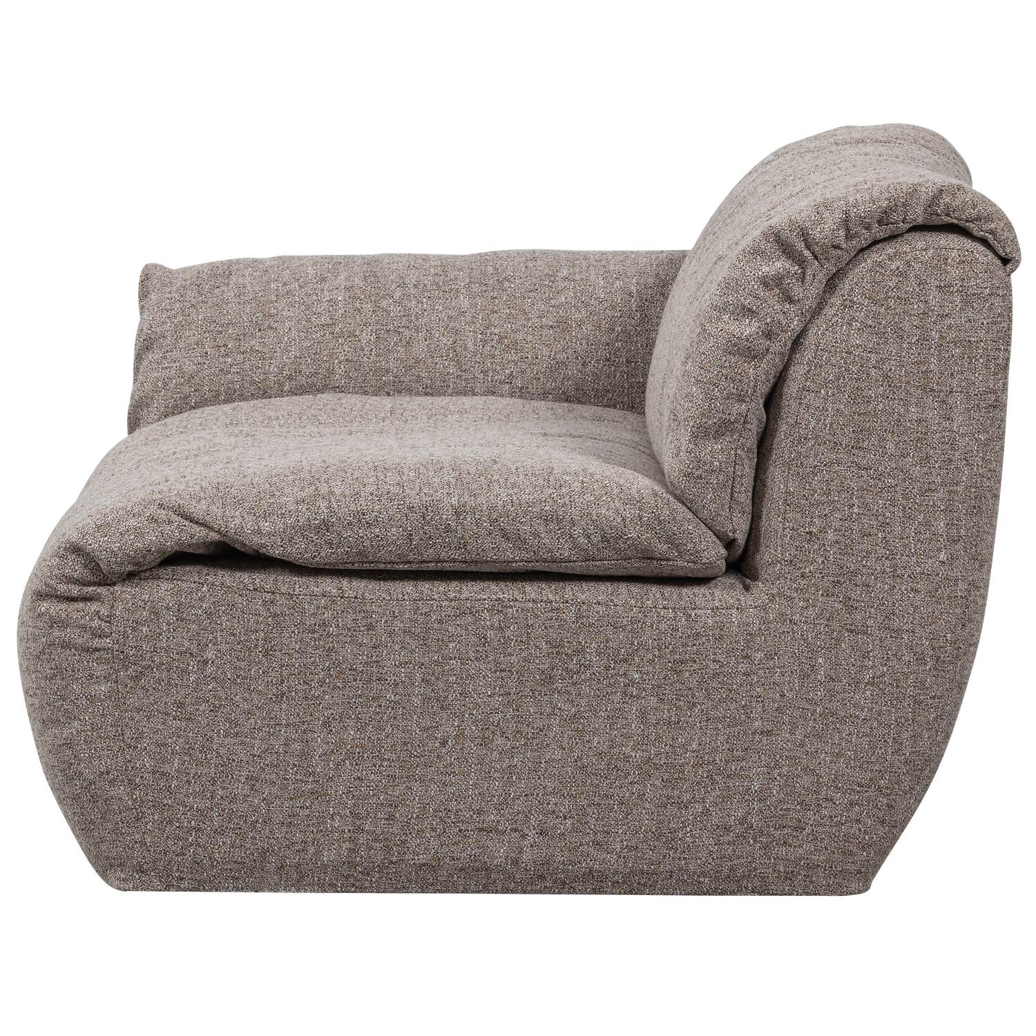 Baggy 1-zits element met arm links geweven chenille oudroze