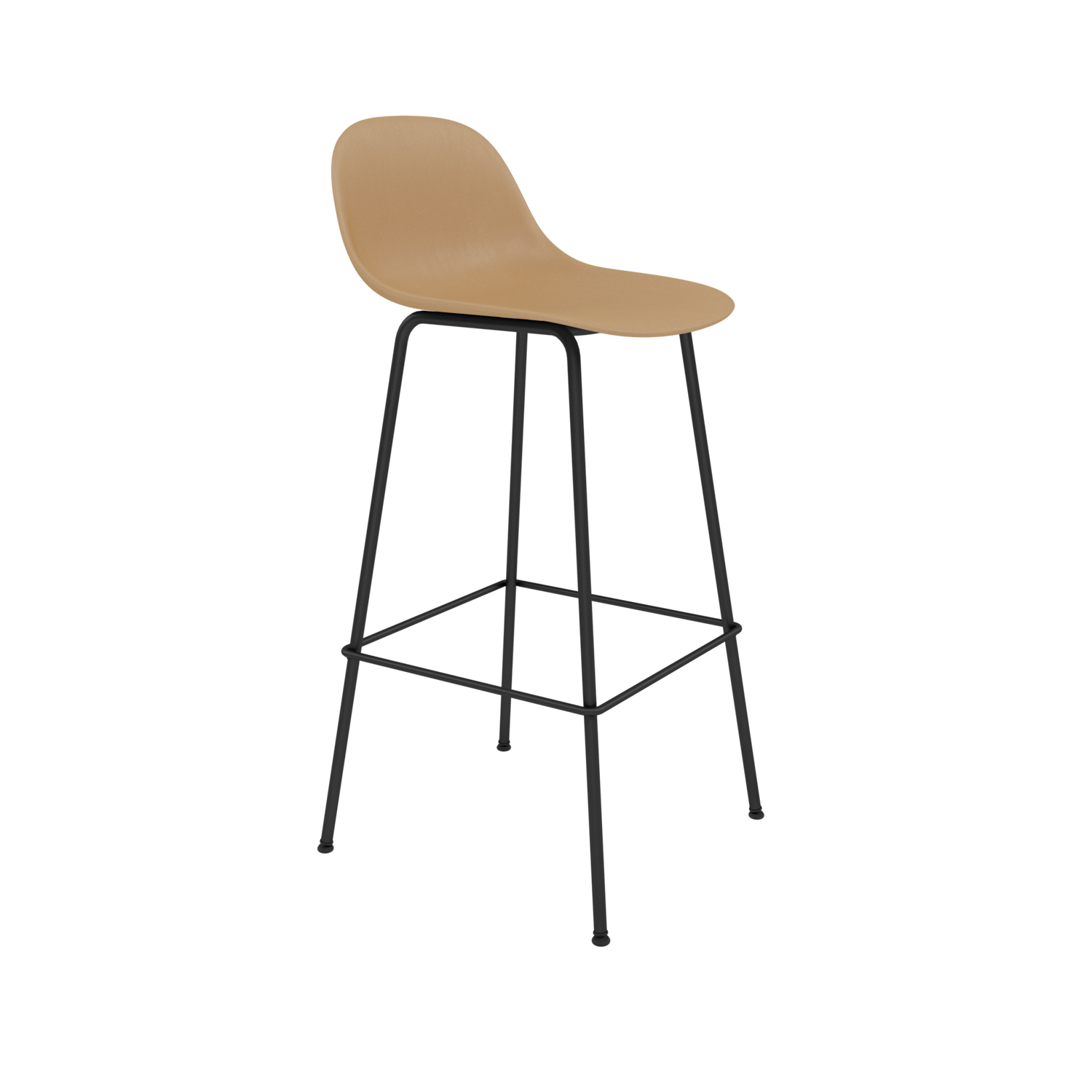 Muuto barkruk met rugleuning Fiber Bar Stool Tube Base