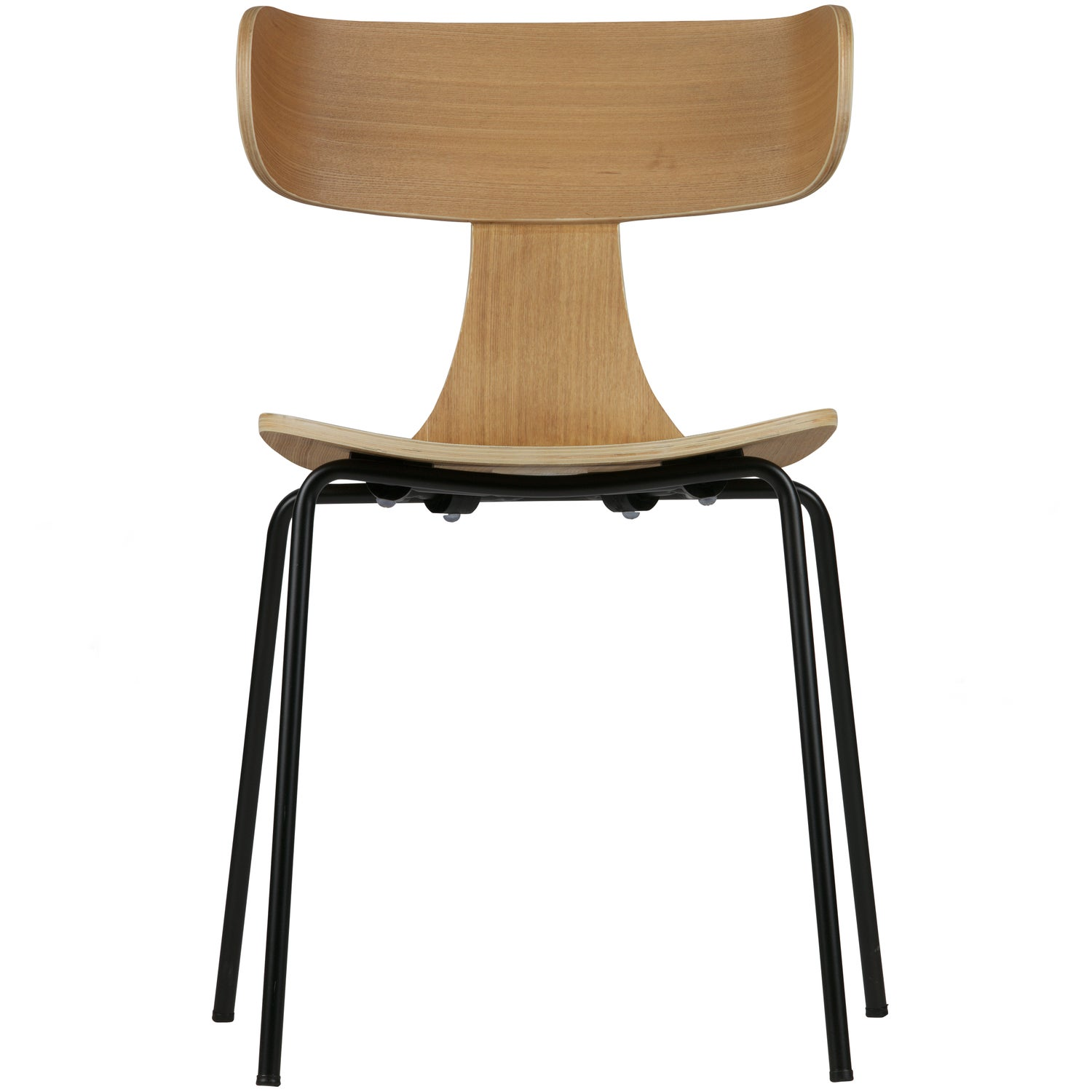Form houten stoel met metalen poot naturel
