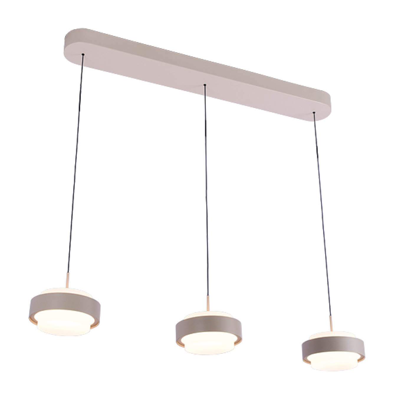 Puleggia Hanglamp 3-lichts Balk Creme