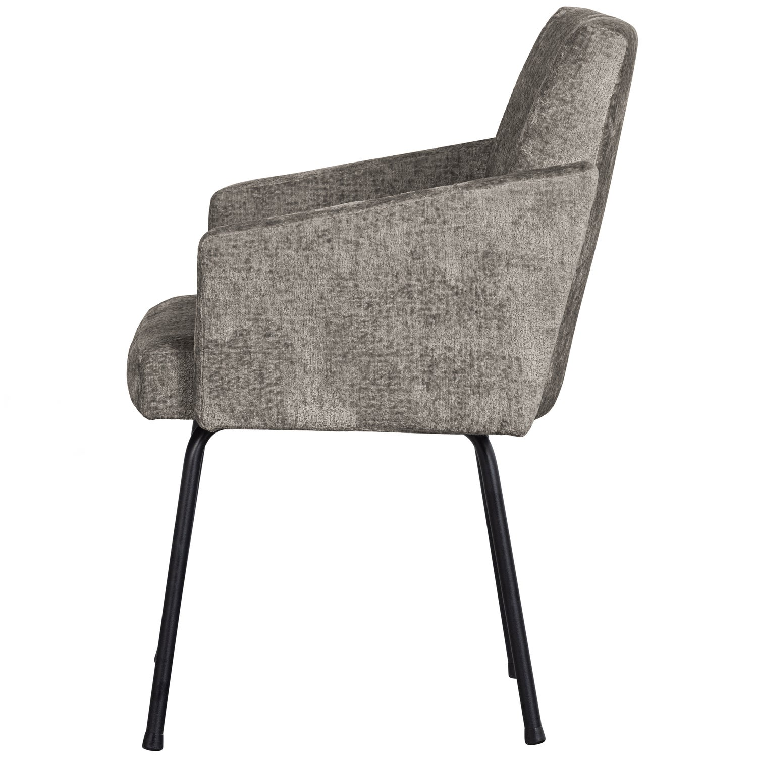 Mount eetkamerstoel met armleuning 3d chenille middenbruin