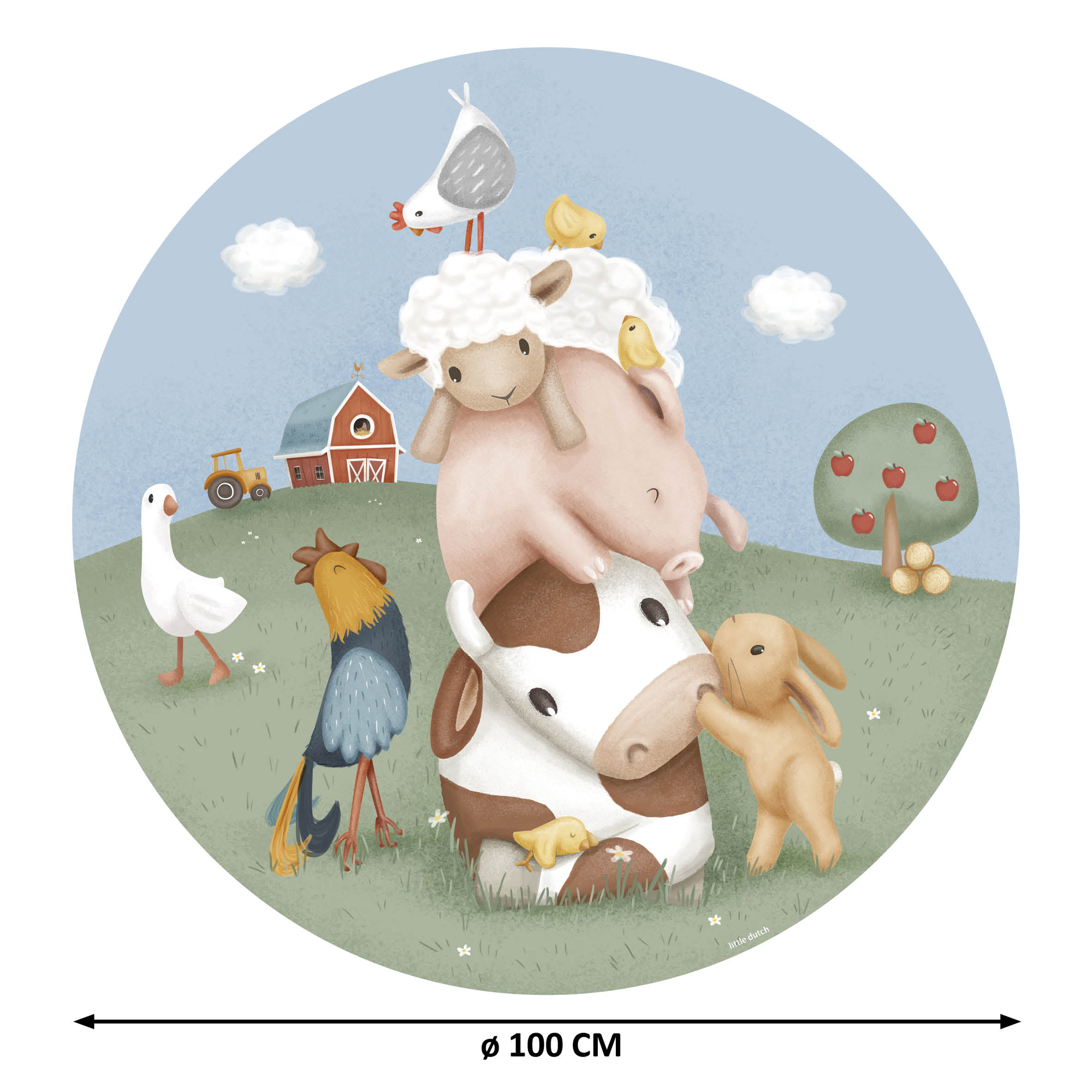 Behangcirkel Little Farm (100 cm)