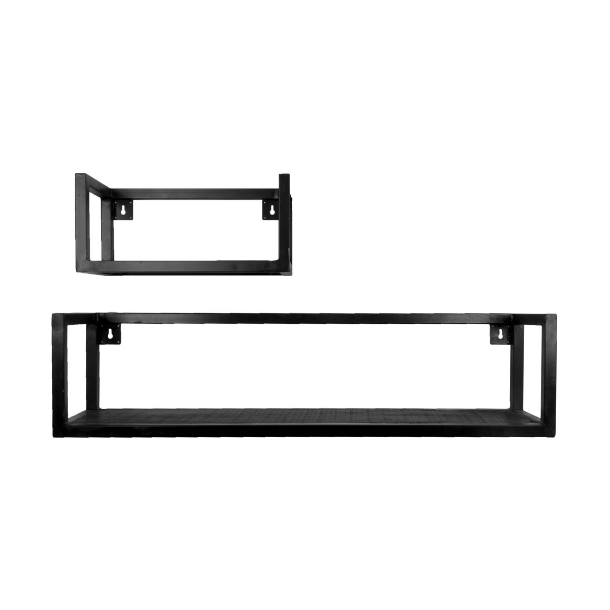 Wandplank Vintage Zwart Mangohout - Set 