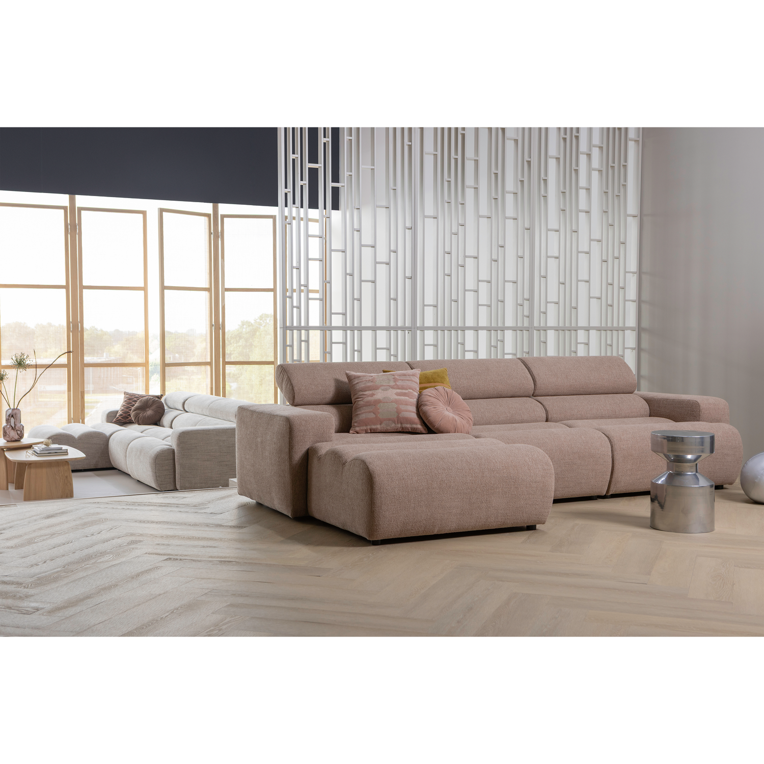 Novi 1-zits element arm links ribstof zand