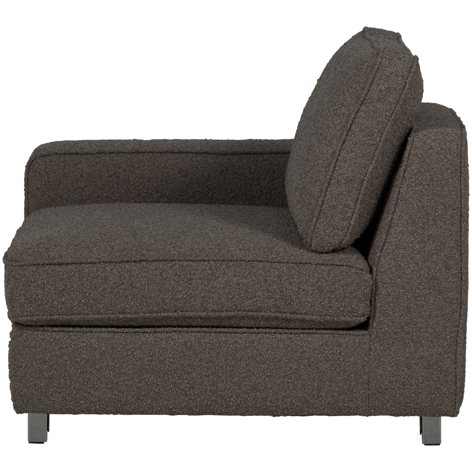 Lazy 1-zits element met arm links boucle antraciet