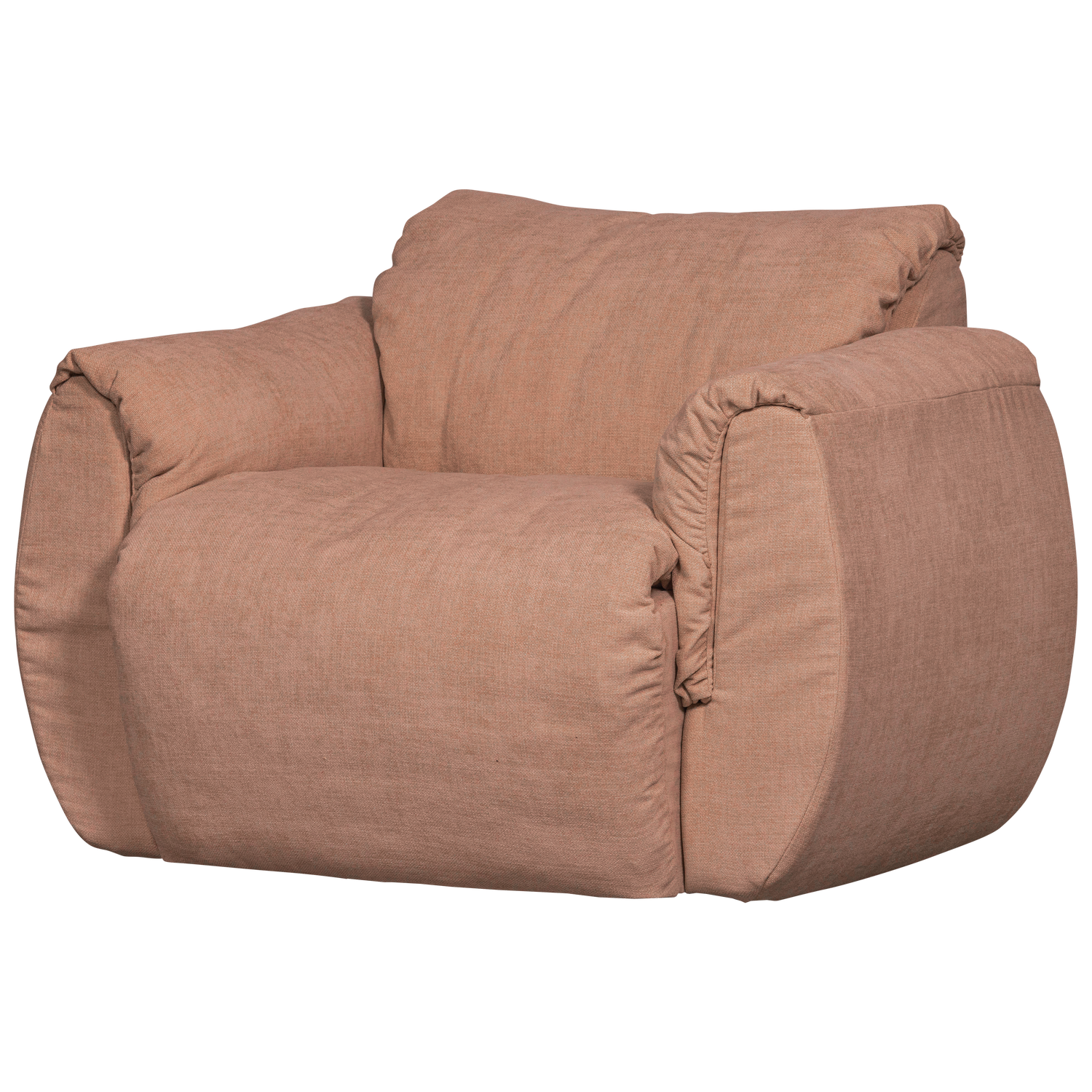 Baggy draaifauteuil geweven stof warmgrijs melange
