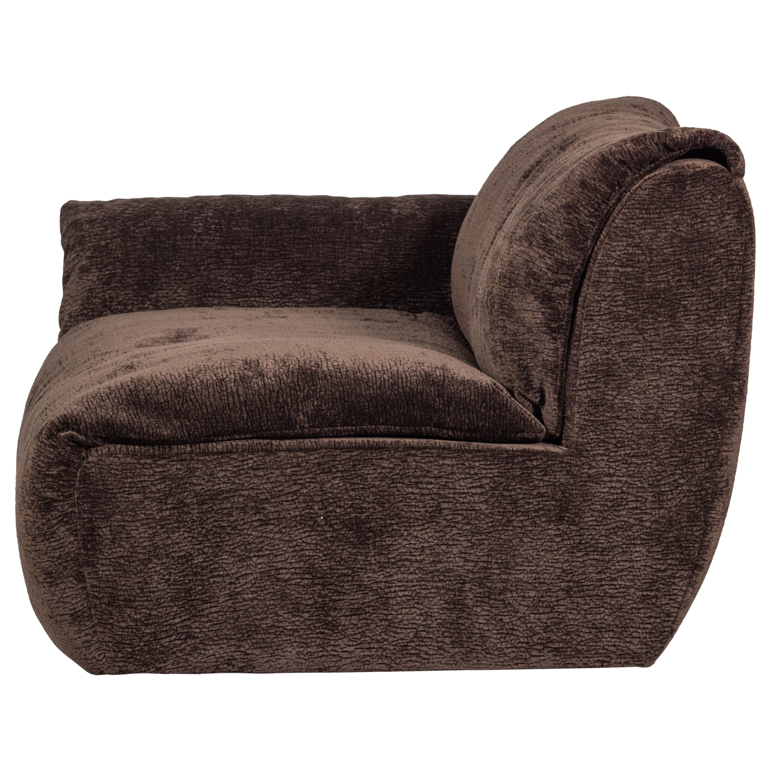 Baggy 1-zits element met arm links geweven chenille oudroze